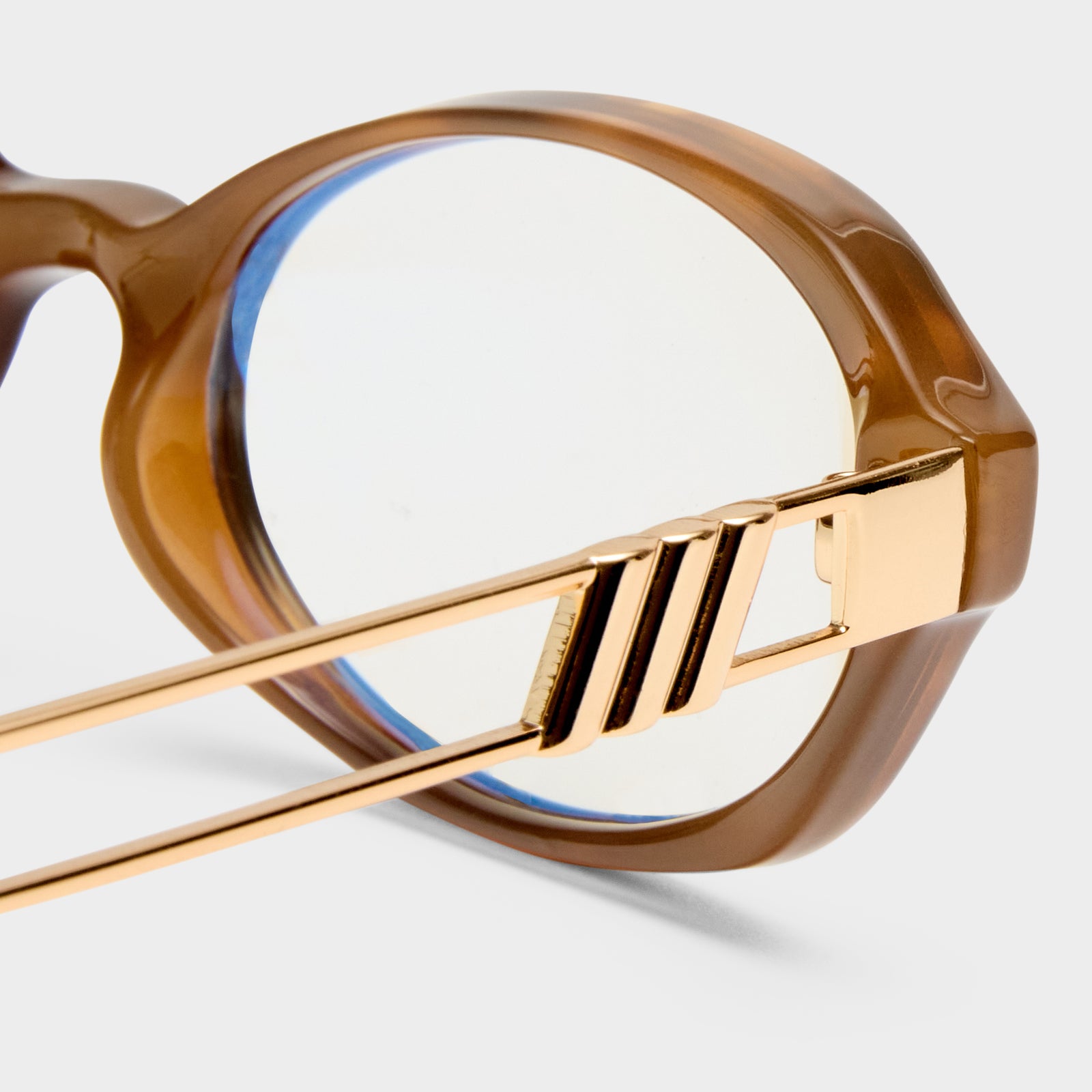 Lunita Tort Female Octagon Blue Light | Le Specs