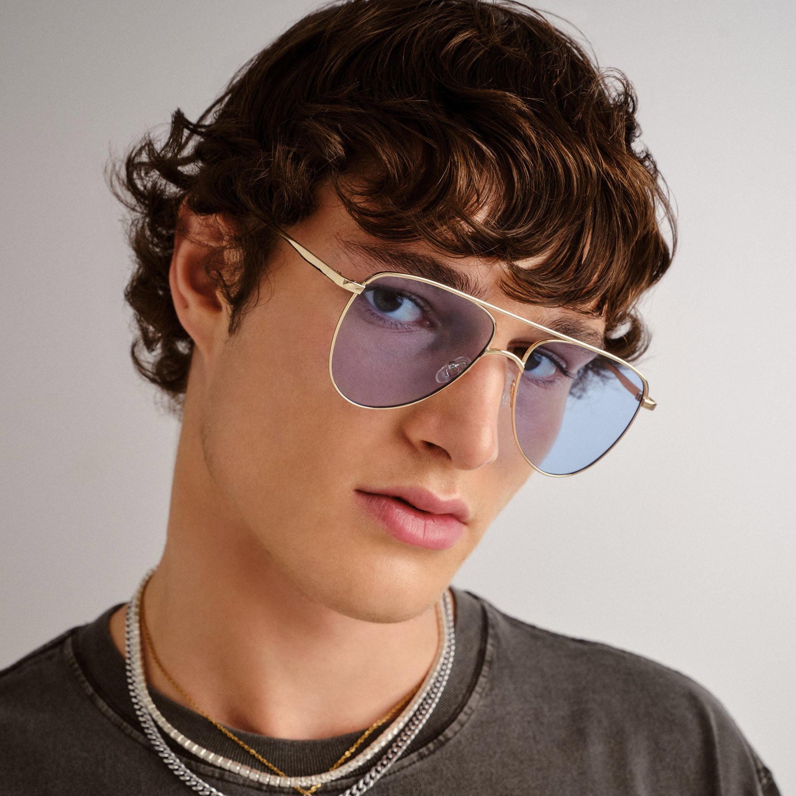 The Duke Gold Uni-Sex Aviator Sunglasses | Le Specs