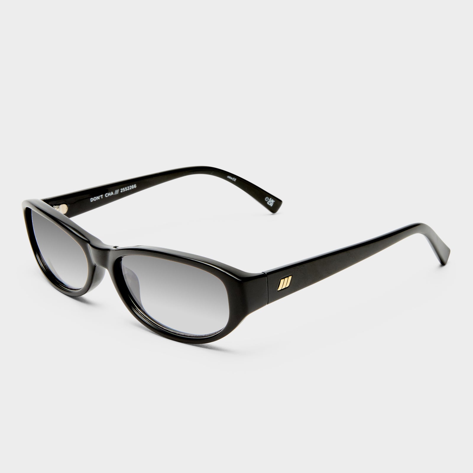 Dont Cha Black Female Oval Sunglasses | Le Specs