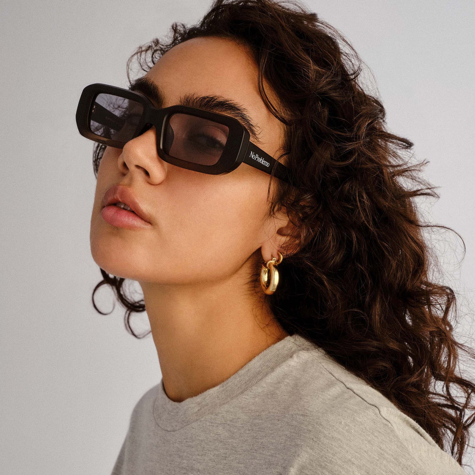 Blackpool Matte Black Khaki Grad Uni-Sex Rectangle Sunglasses | Le Specs