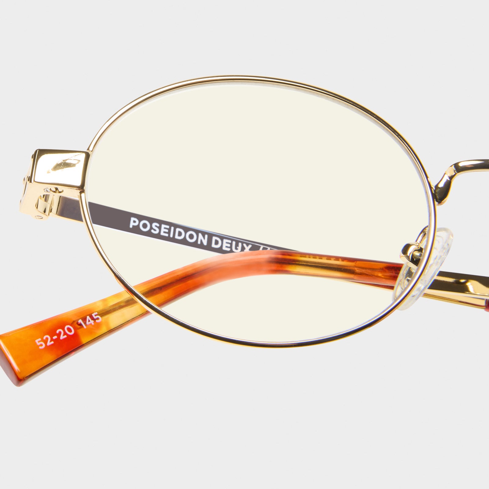 Poseidon Deux Gold Uni-Sex Oval Blue Light | Le Specs