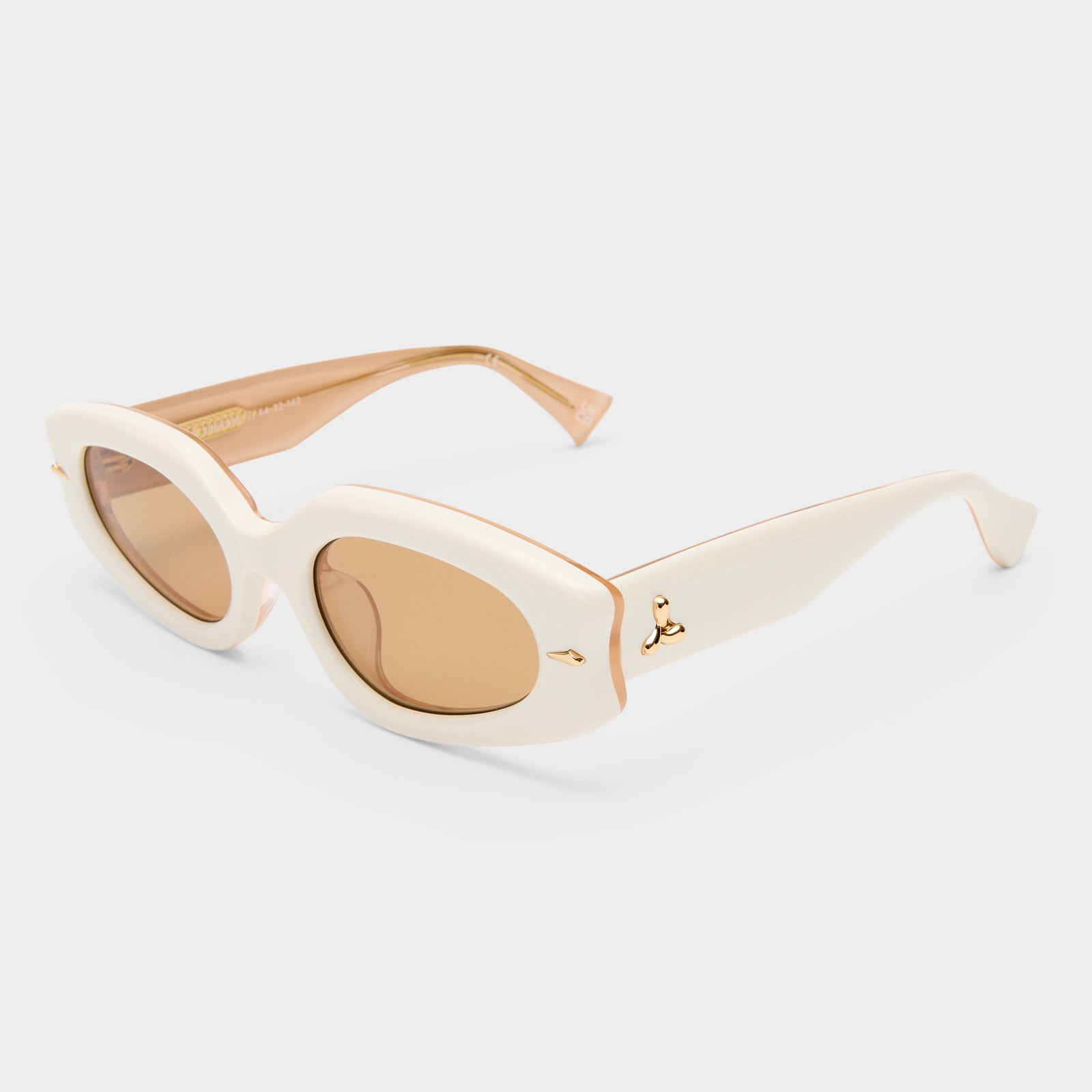 Lunar Ecru Female Oval Sunglasses | Le Specs