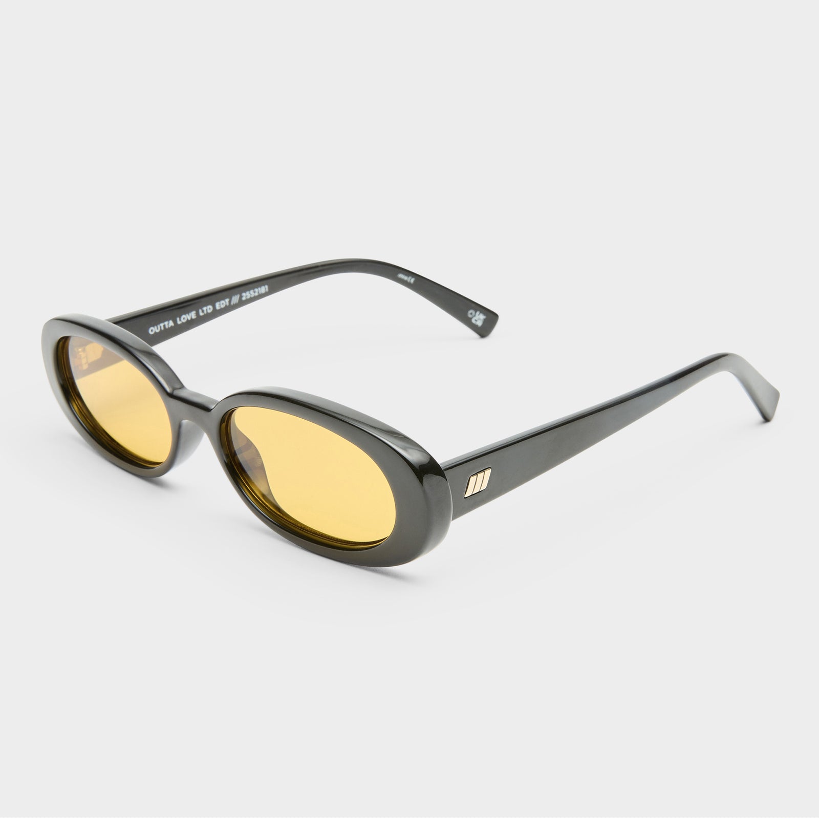Outta Love Black Female Oval Sunglasses | Le Specs