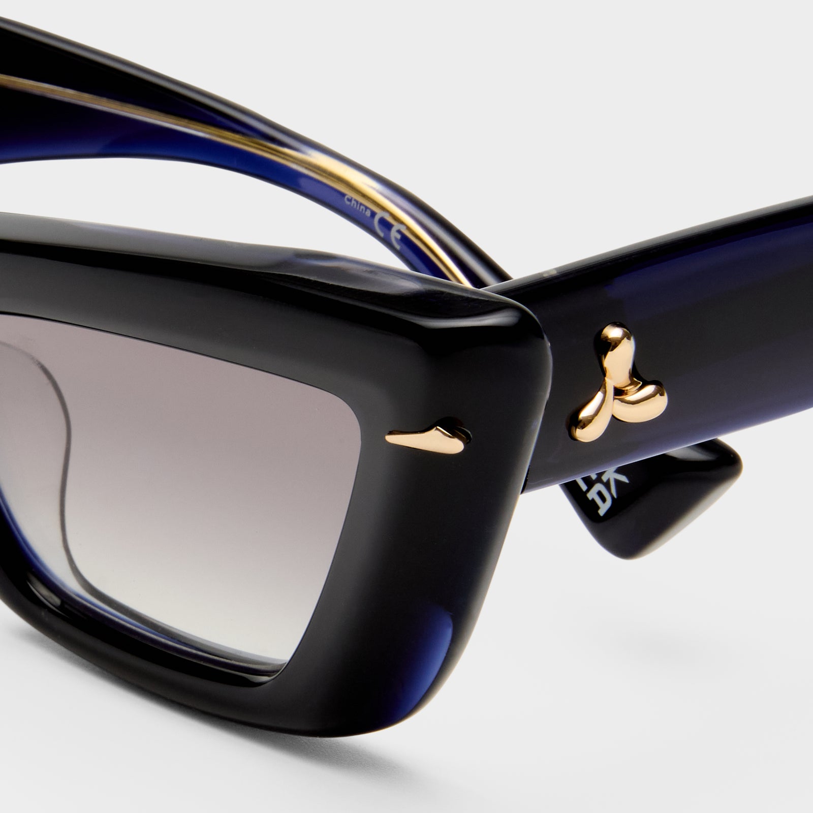 Lucia French Navy Female Cat-Eye Sunglasses | Le Specs