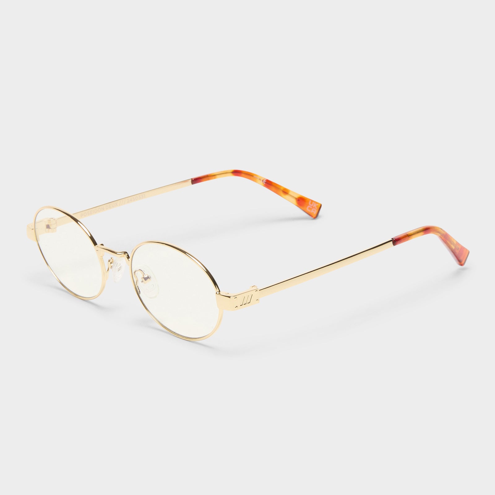 Poseidon Deux Gold Uni-Sex Oval Blue Light | Le Specs