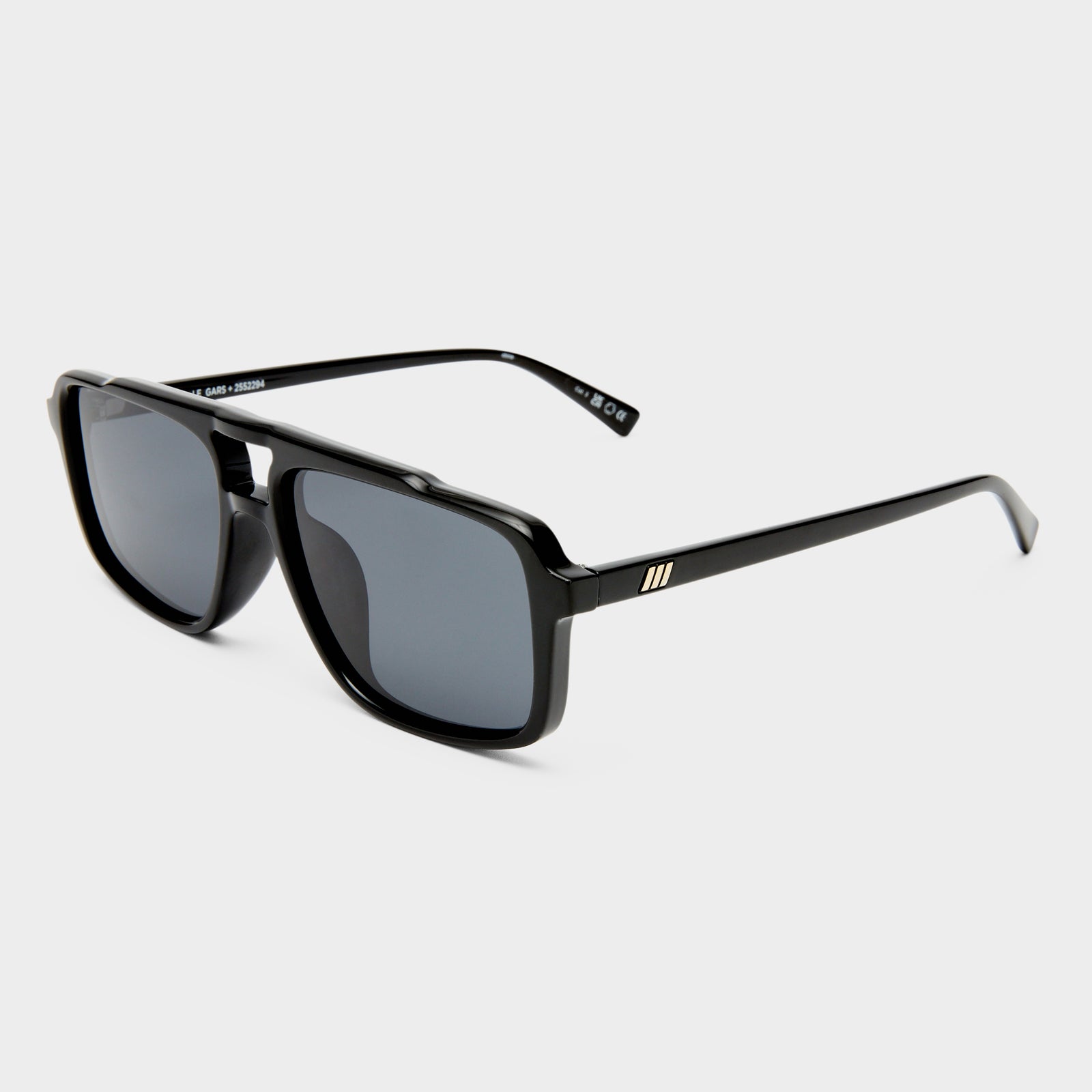 Le Gars + Black Uni-Sex Aviator Sunglasses | Le Specs