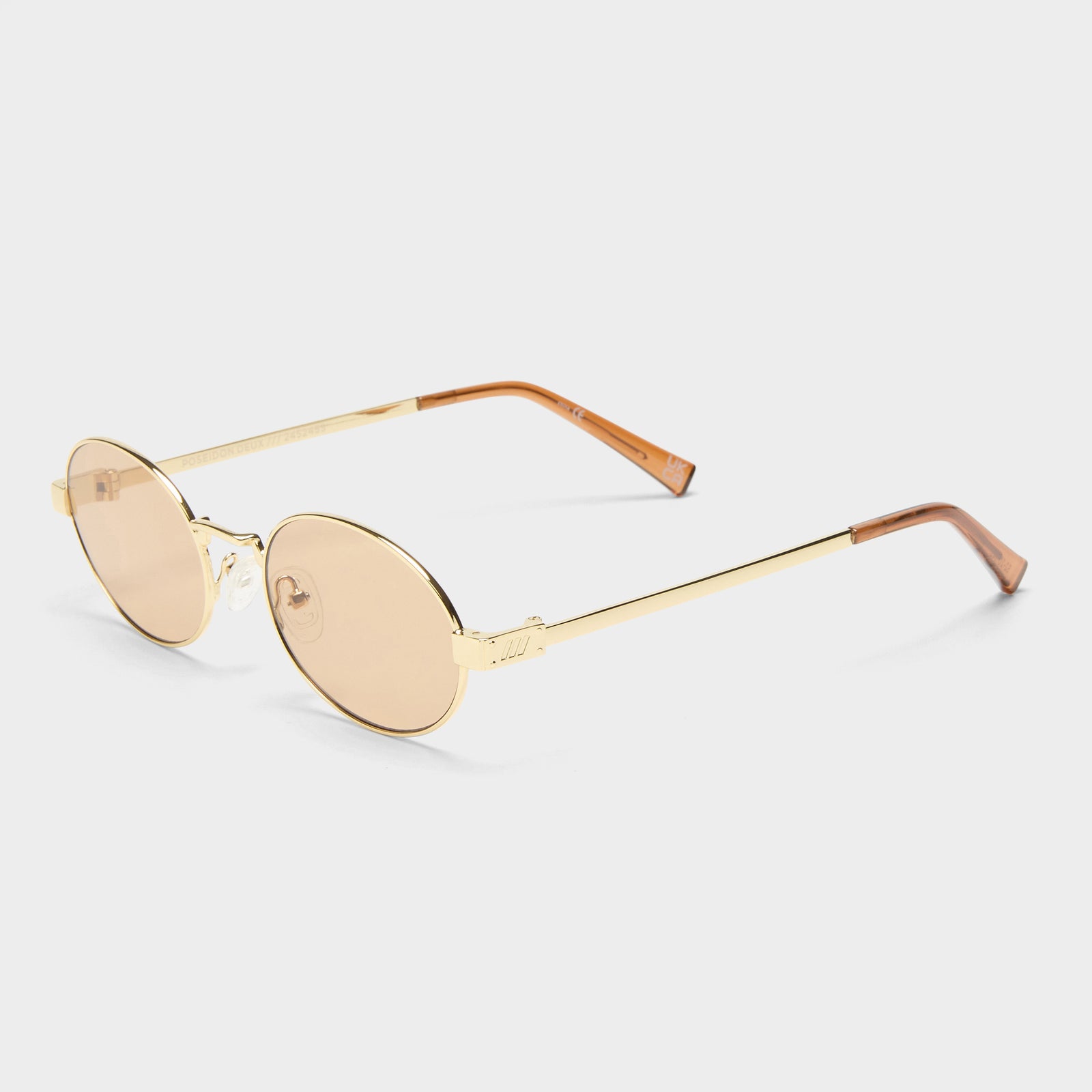 Poseidon Deux Gold Uni-Sex Oval Sunglasses | Le Specs