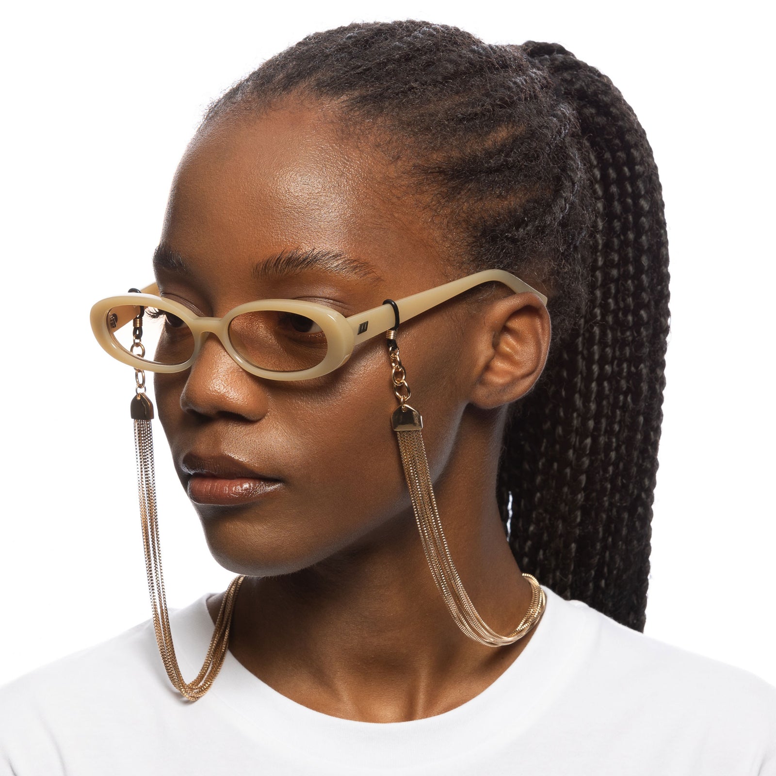 Y2k Layered Chain Shiny Light Gold Female Accessories Accessories | Le Specs