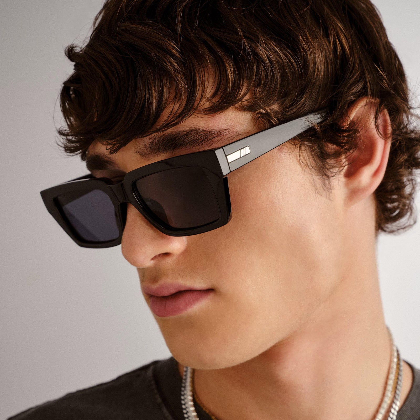 Nocturnal Habit Black Uni-Sex D-Frame Sunglasses | Le Specs