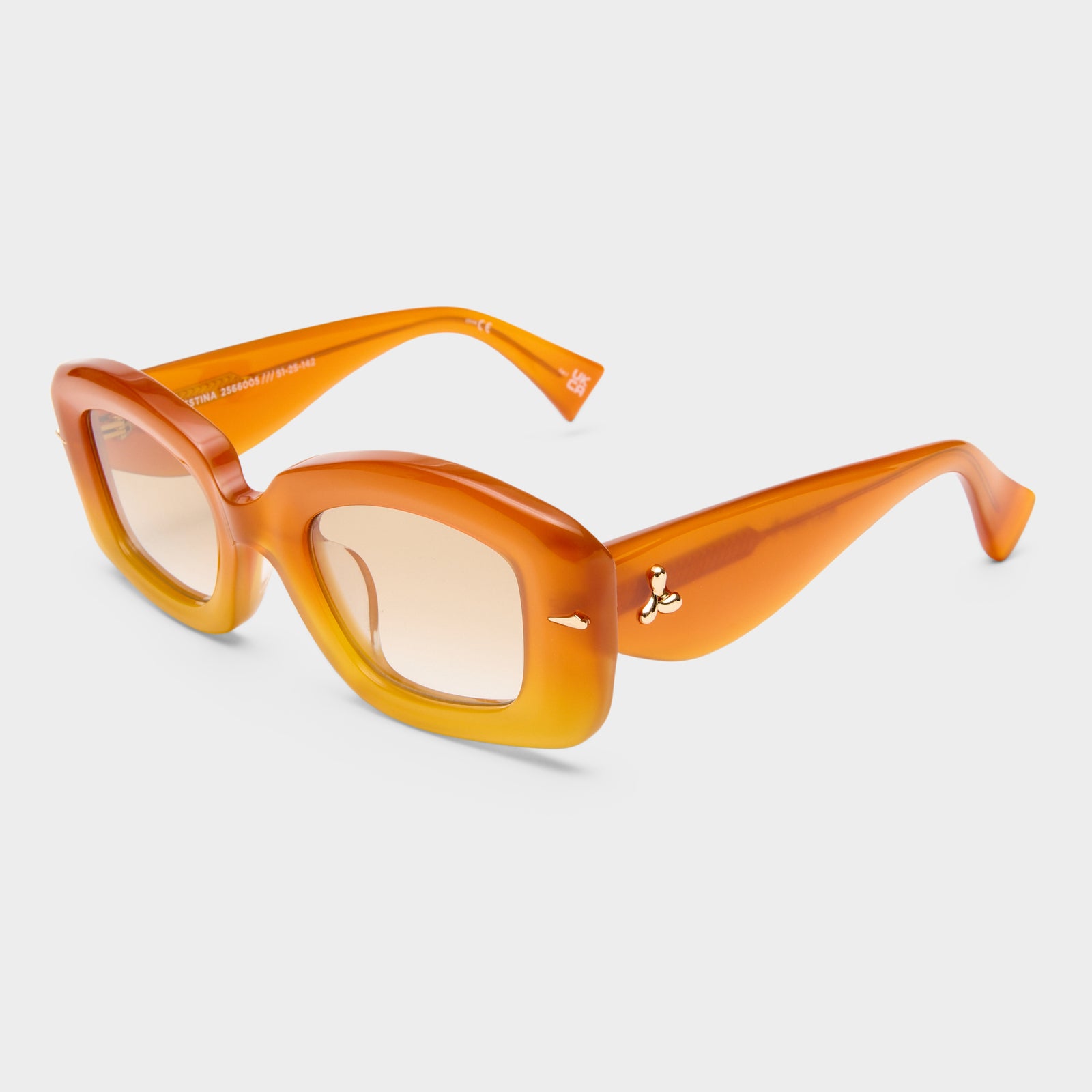 Celestina Amber Grad Female Square Sunglasses | Le Specs