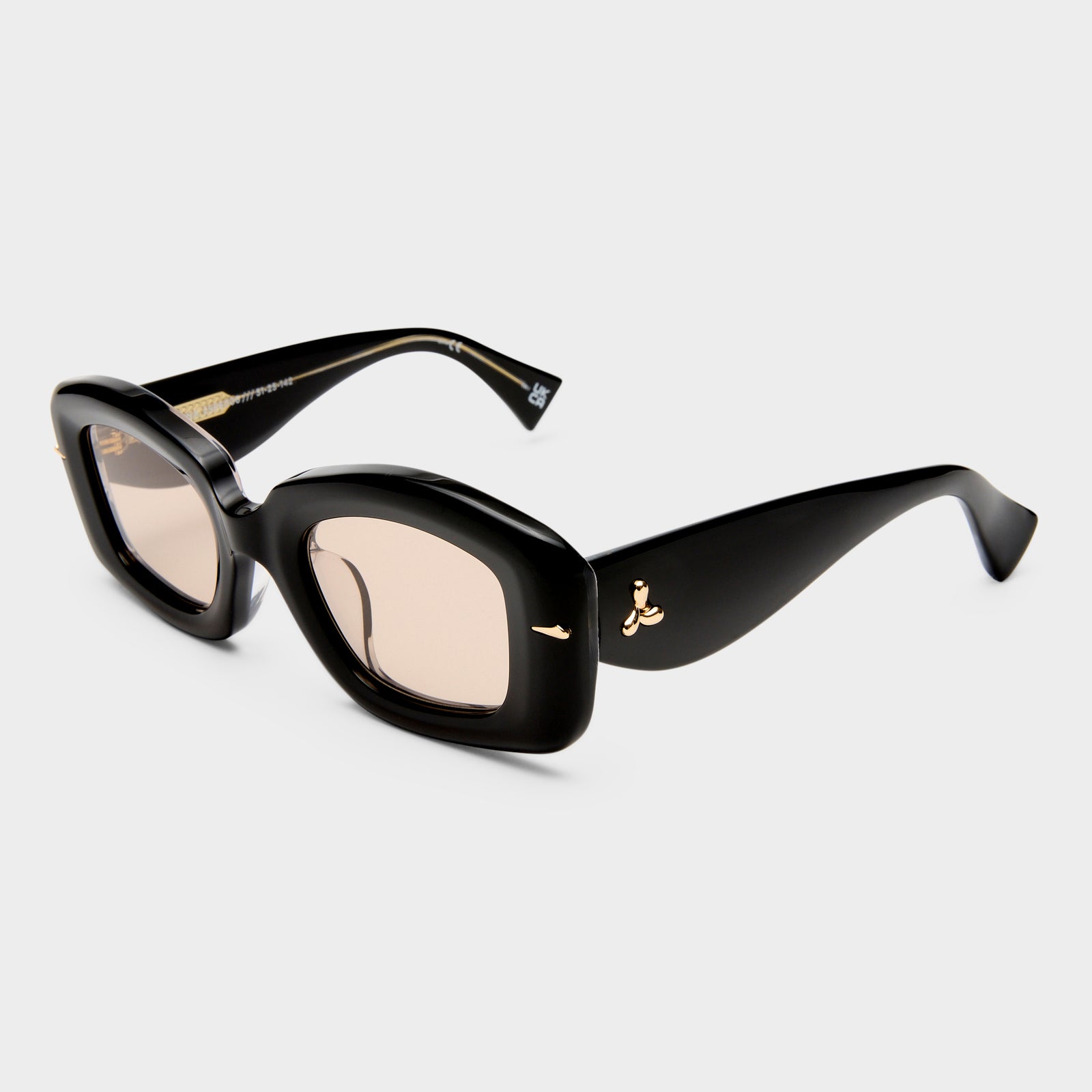 Celestina Obsidian Black Female Square Sunglasses | Le Specs