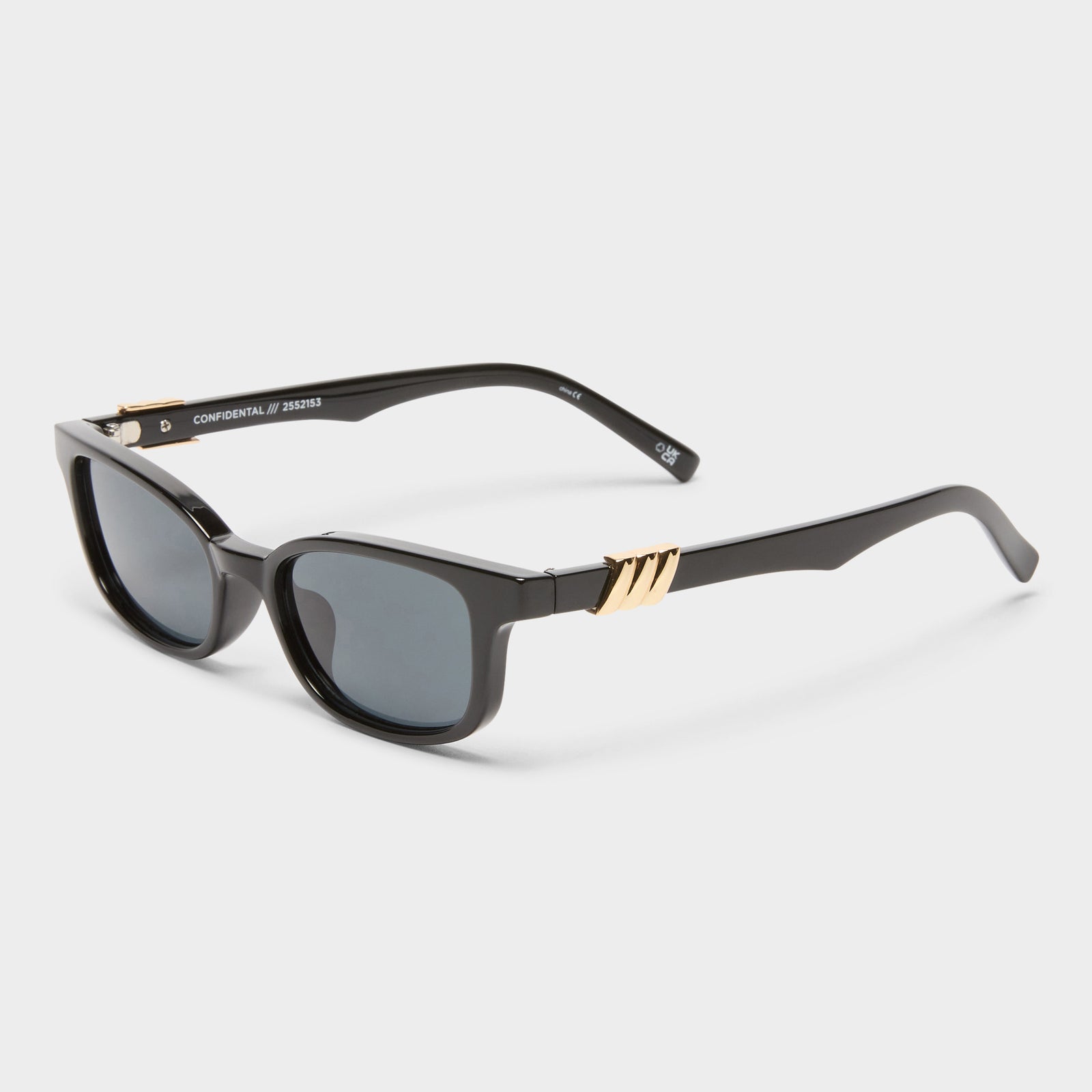 Confidential Black Female D-Frame Sunglasses | Le Specs