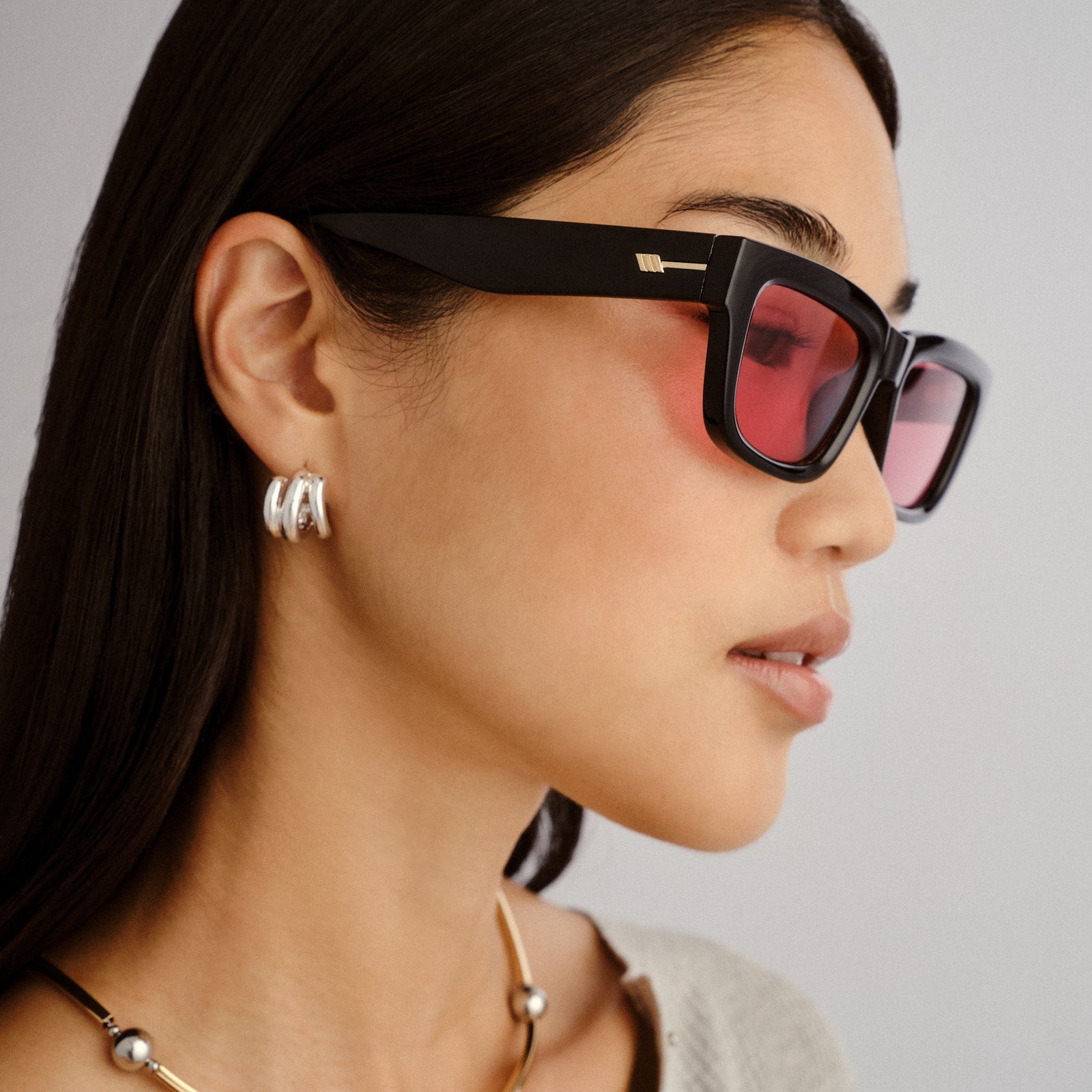 Le Castle Black Uni-Sex D-Frame Sunglasses | Le Specs