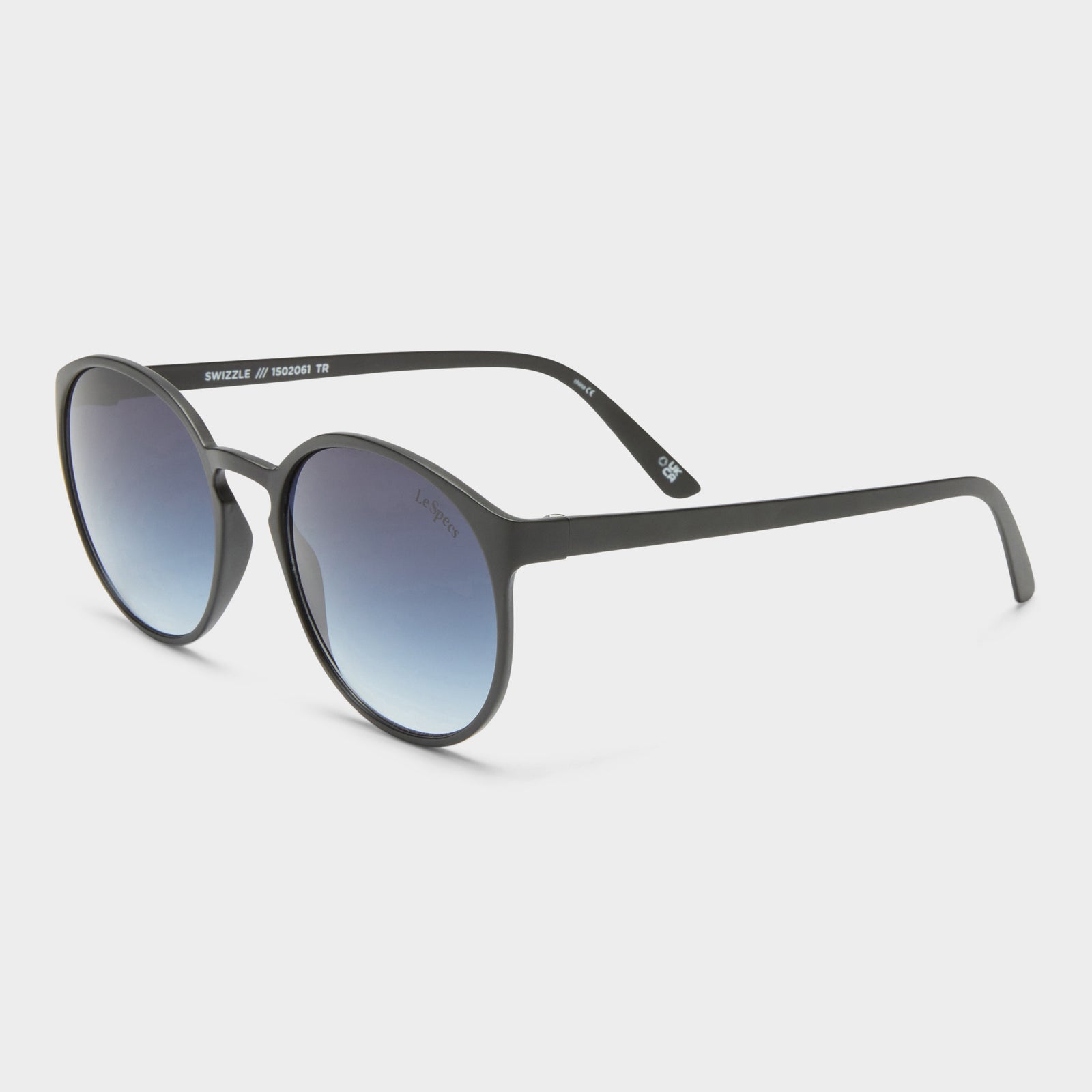 Swizzle Matte Black Uni-Sex Round Sunglasses | Le Specs