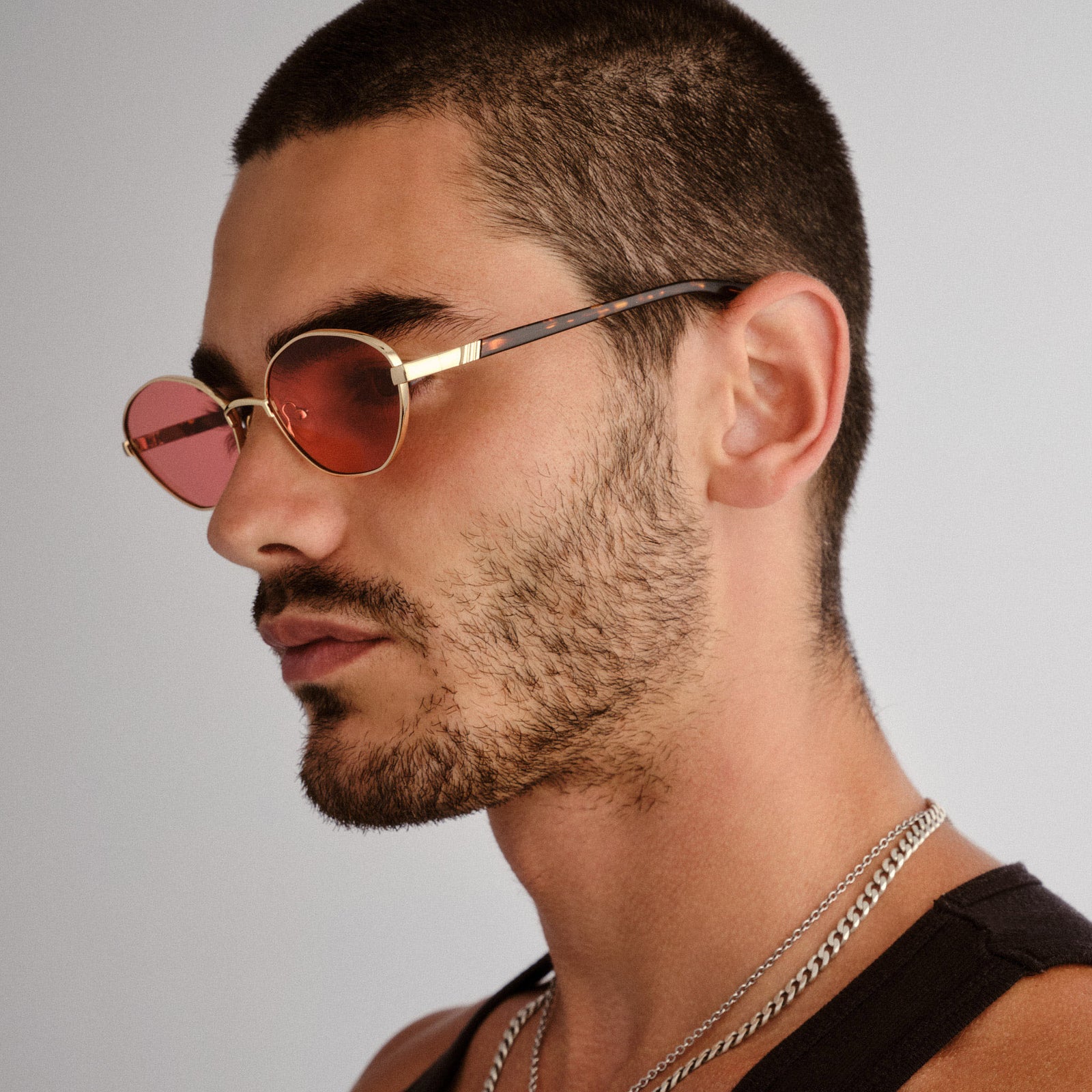 Le Bebe Gold Uni-Sex Oval Sunglasses | Le Specs