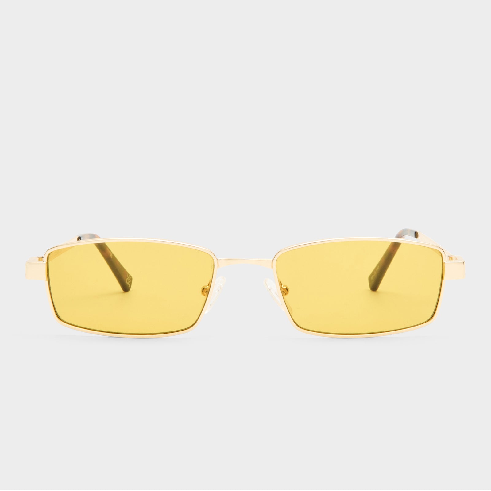 Bizarro Bright Gold Uni-Sex Rectangle Sunglasses | Le Specs