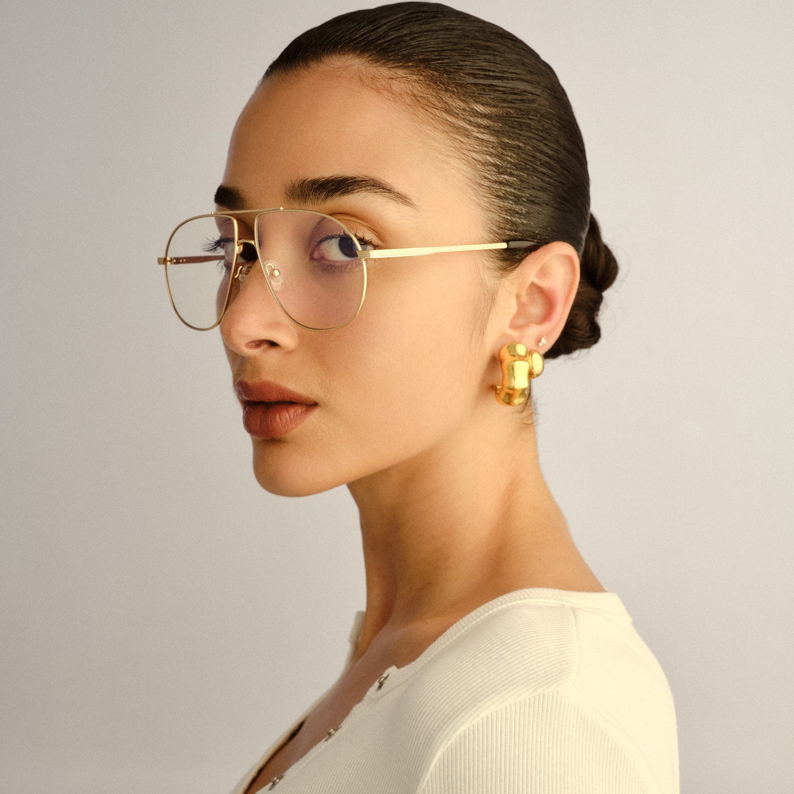Schmaltzy Gold Uni-Sex Aviator Blue Light | Le Specs