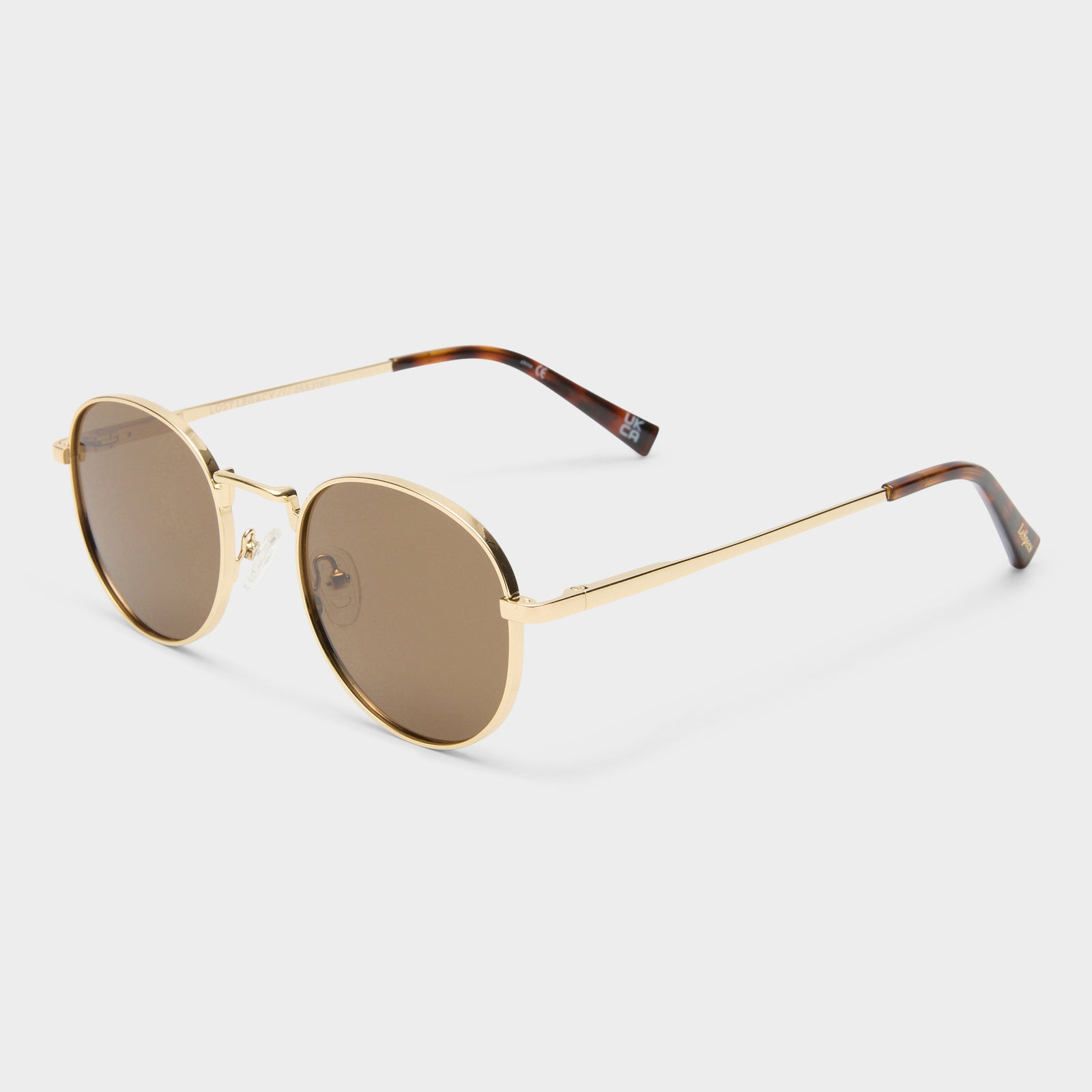 Lost Legacy Gold Uni-Sex Round Sunglasses | Le Specs