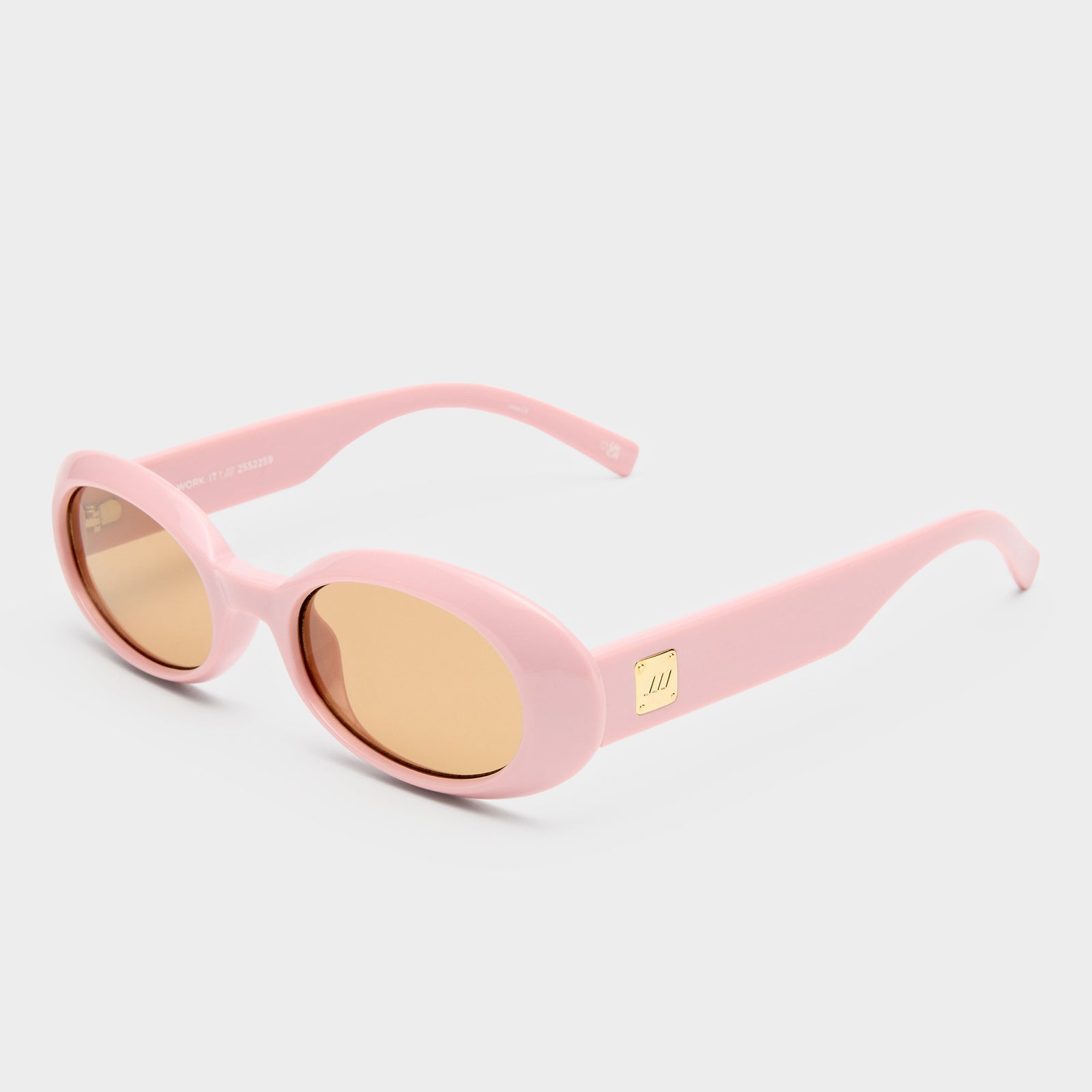 Work It Pink Putty Female Oval Sunglasses | Le Specs
