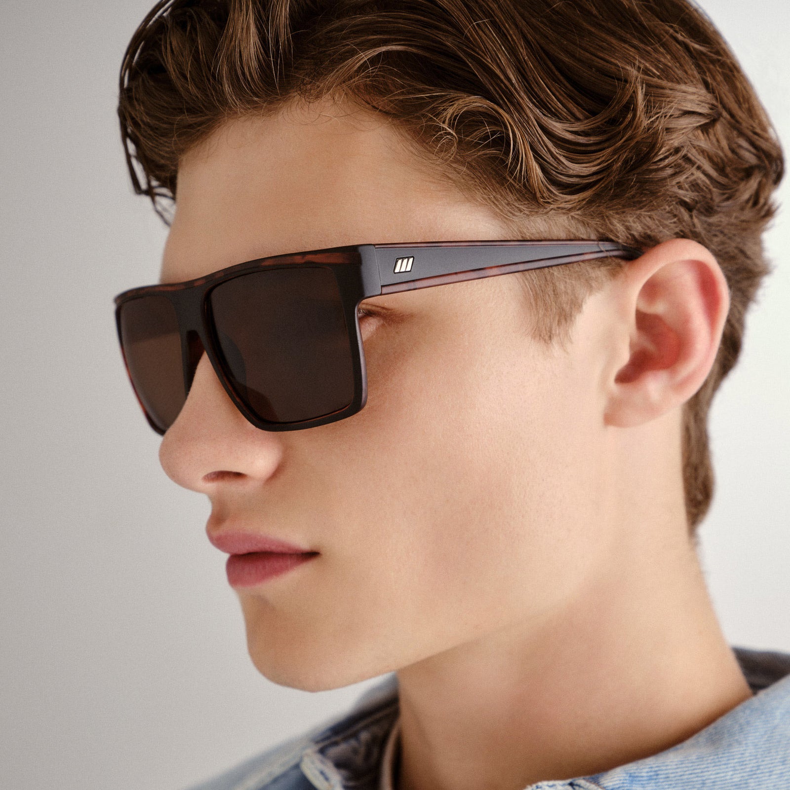 Dirty Magic Matte Black Tort Male D-Frame Sunglasses | Le Specs