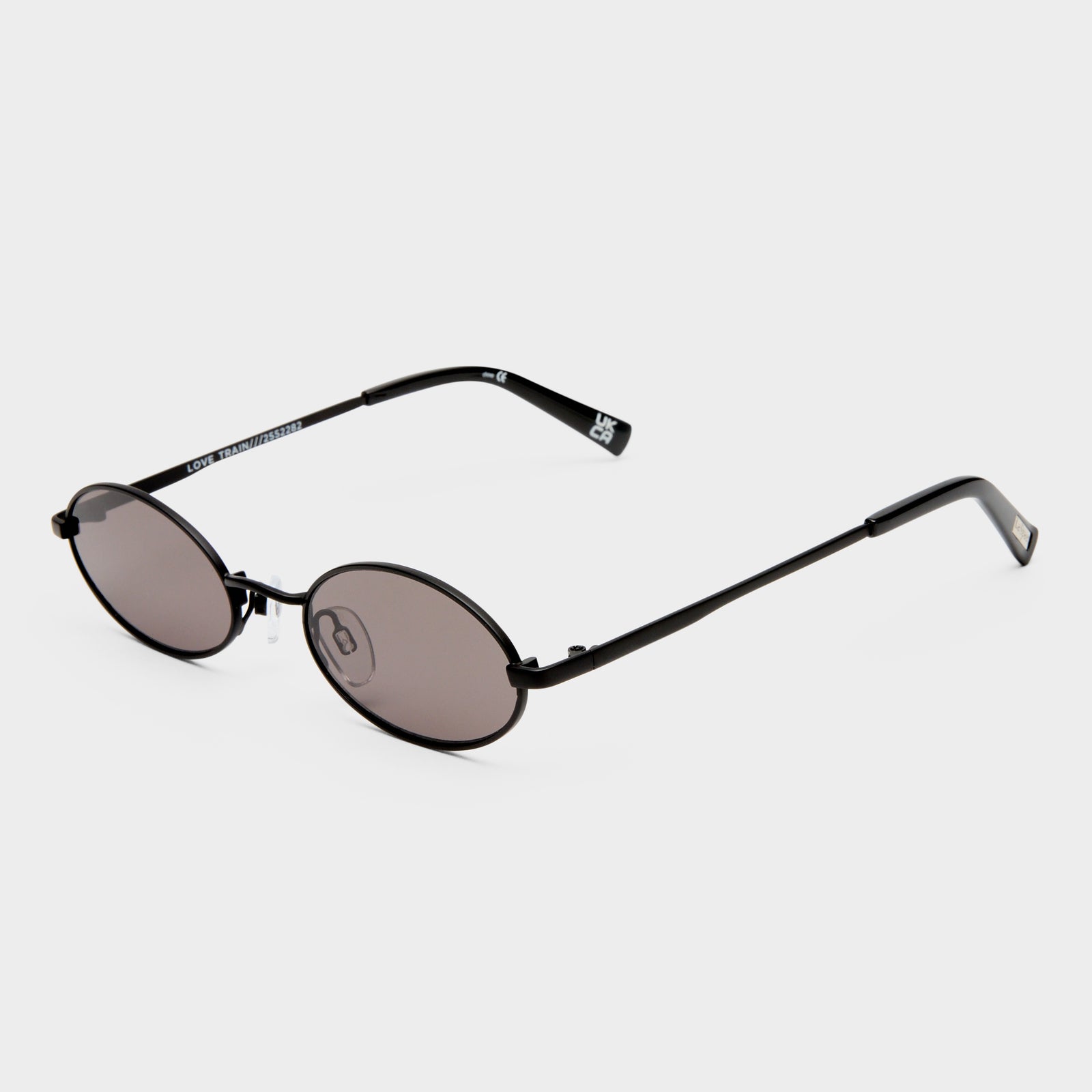 Love Train Matte Black Female Oval Sunglasses | Le Specs