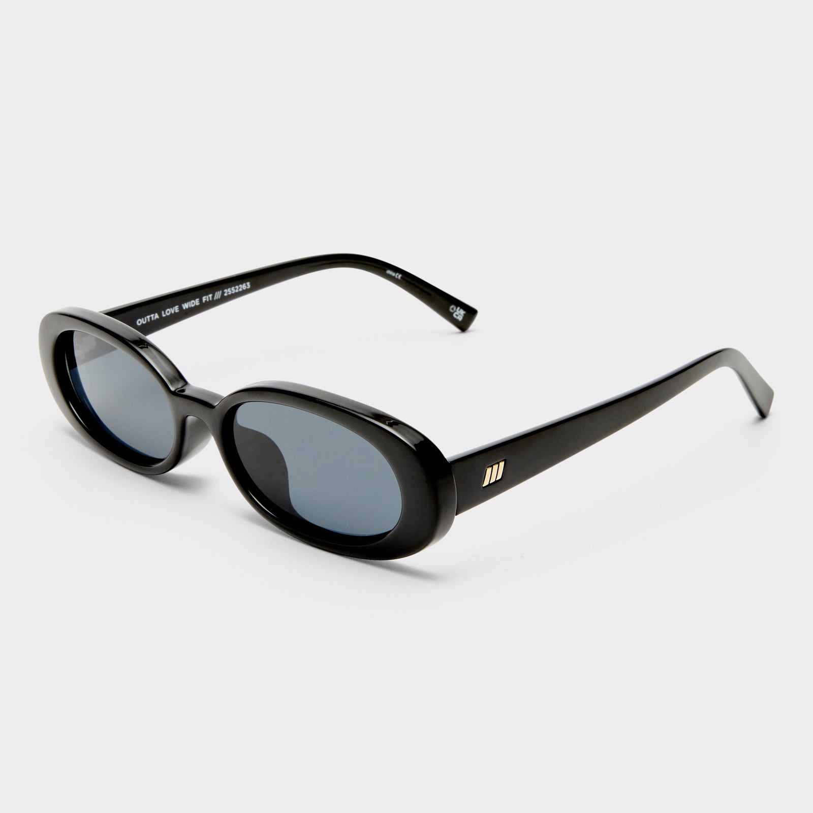 Outta Love + Black Uni-Sex Oval Sunglasses | Le Specs
