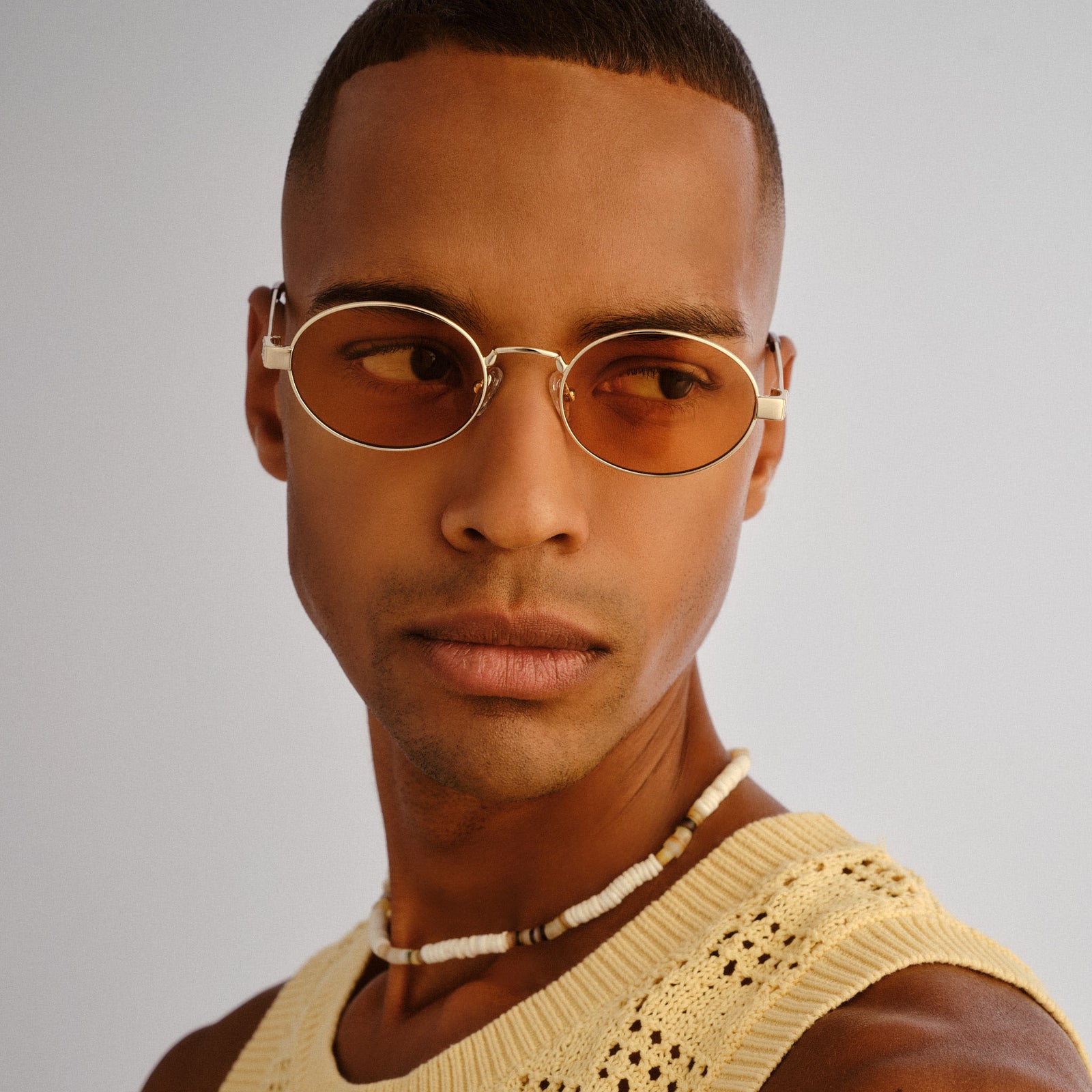 Poseidon Deux Gold Uni-Sex Oval Sunglasses | Le Specs