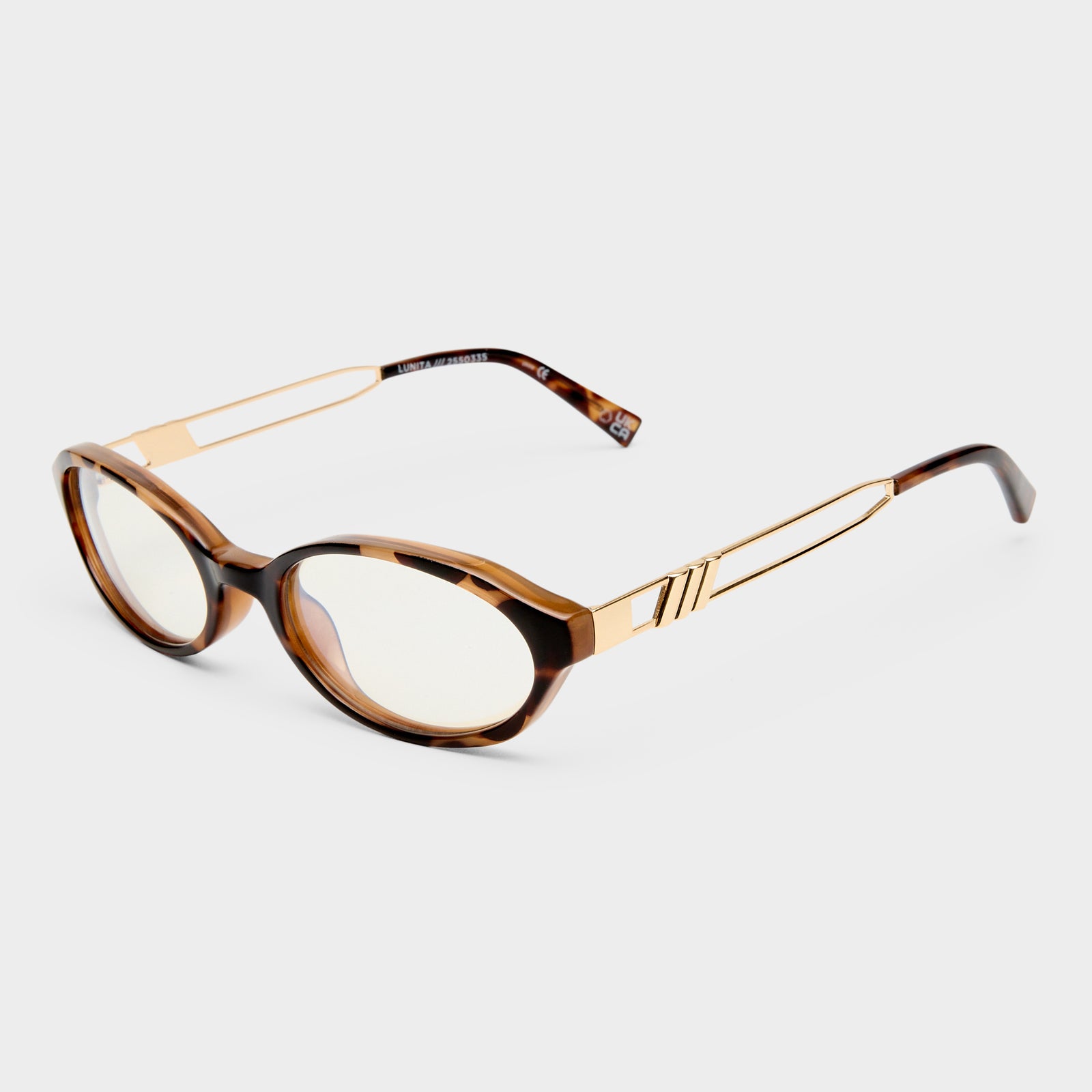 Lunita Tort Female Octagon Blue Light | Le Specs