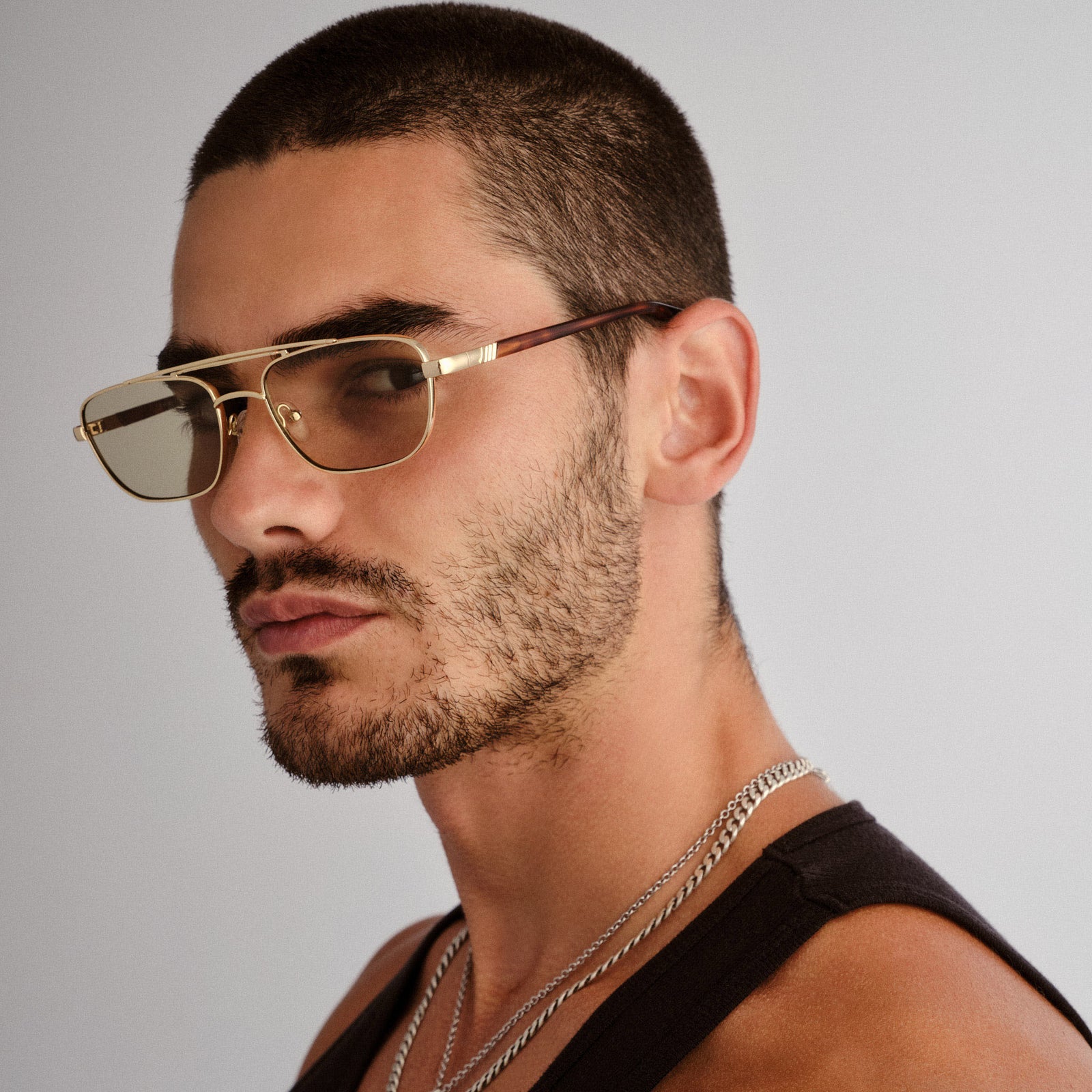 Le Mimi Gold Uni-Sex Aviator Sunglasses | Le Specs