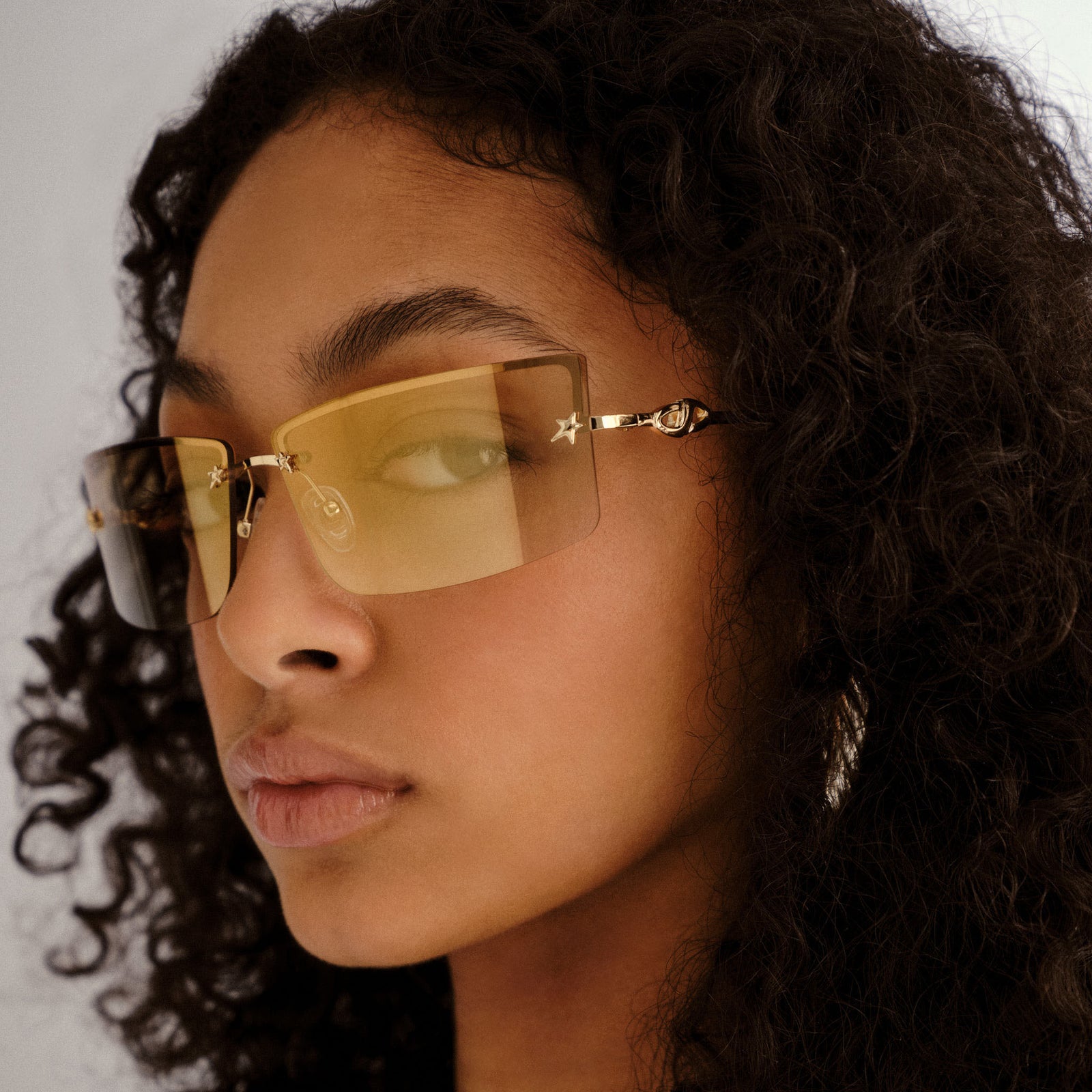 Alien Gold Female Rectangle Sunglasses | Le Specs