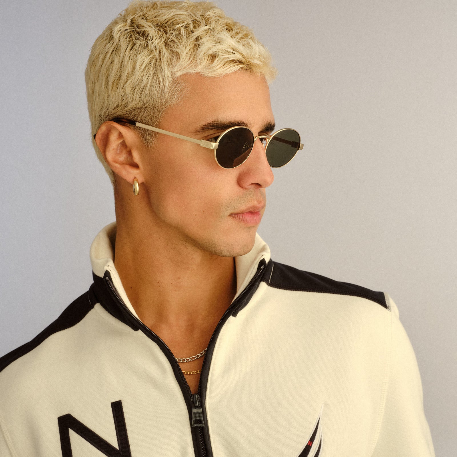 Poseidon Deux Gold Uni-Sex Oval Sunglasses | Le Specs