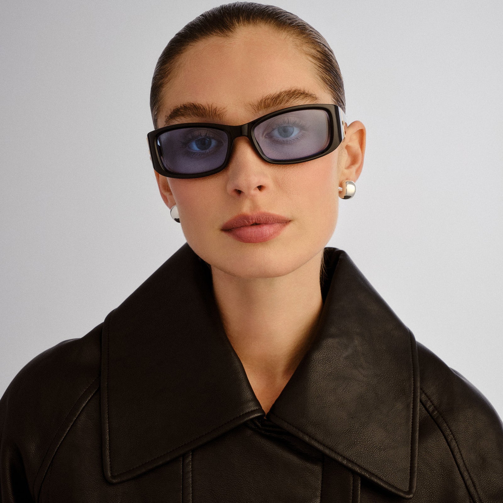 Du Jour Black Uni-Sex Wrap Sunglasses | Le Specs