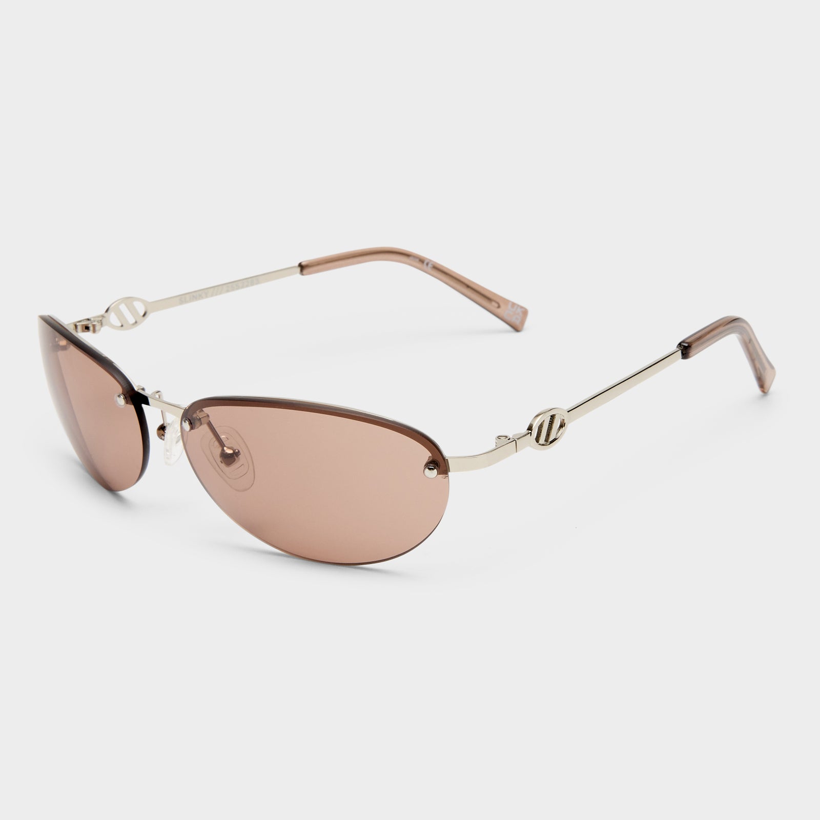 Slinky Silver Female Oval Sunglasses | Le Specs