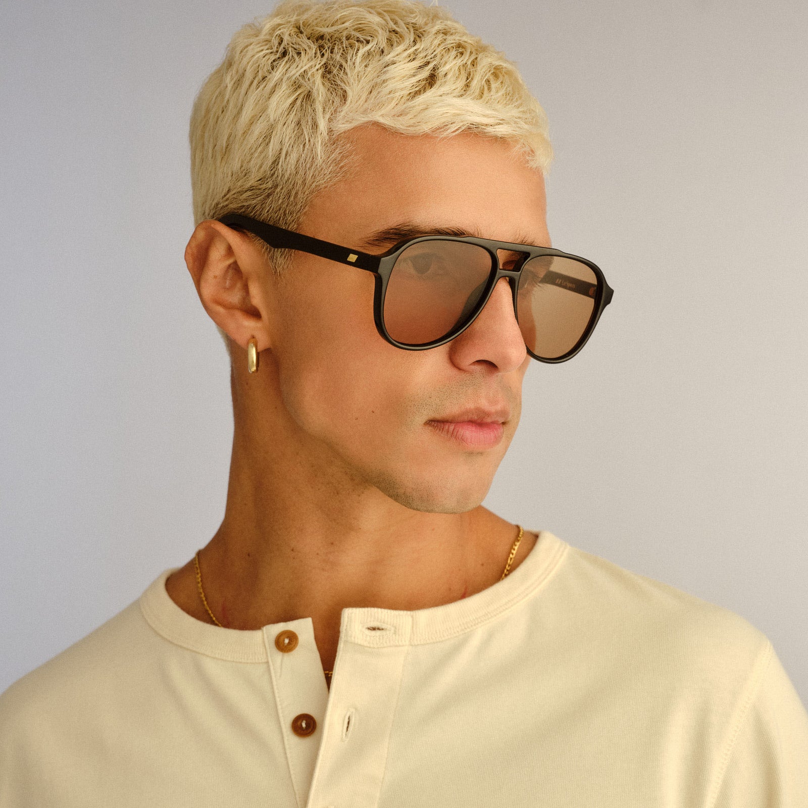 Tragic Magic Black Uni-Sex Aviator Sunglasses | Le Specs