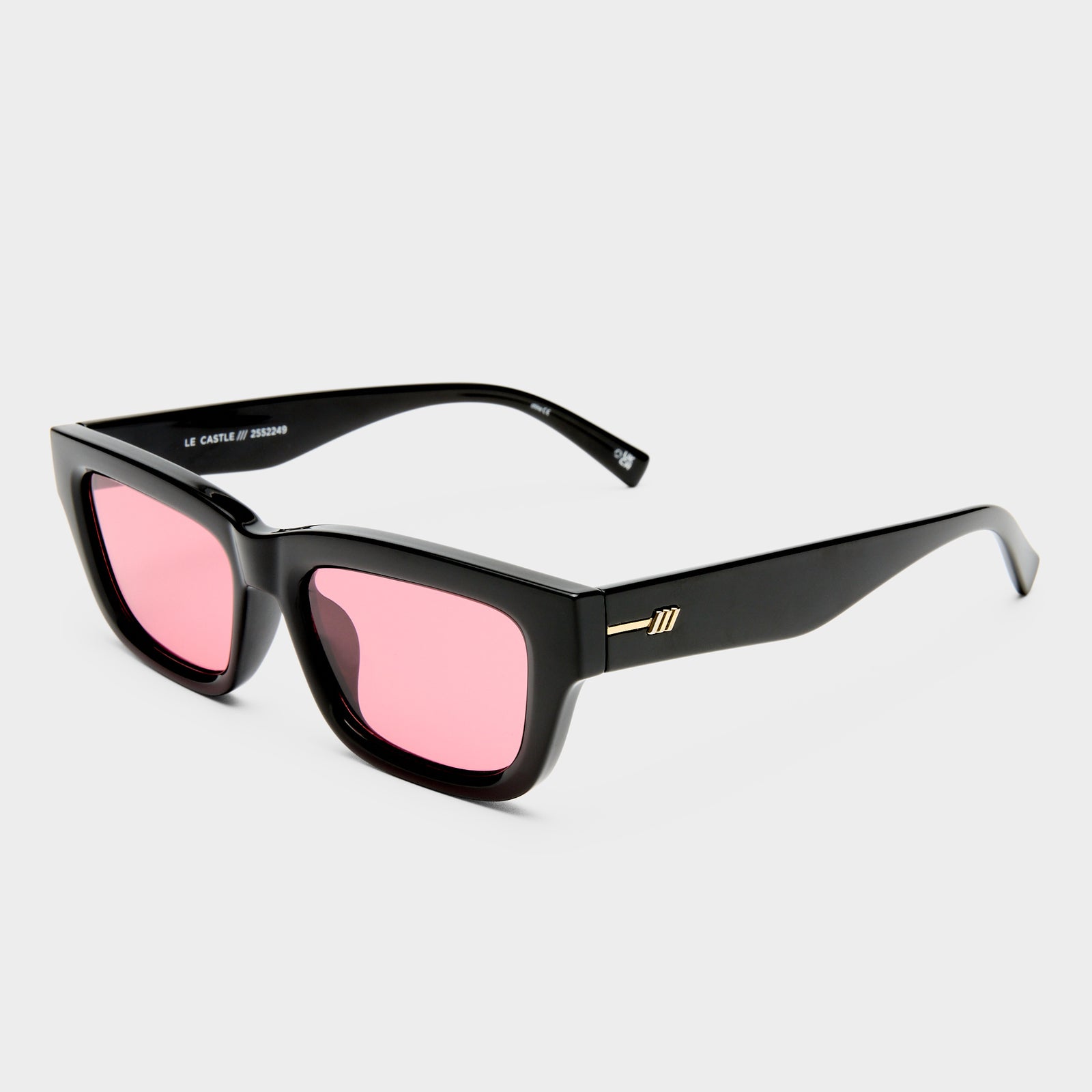Le Castle Black Uni-Sex D-Frame Sunglasses | Le Specs