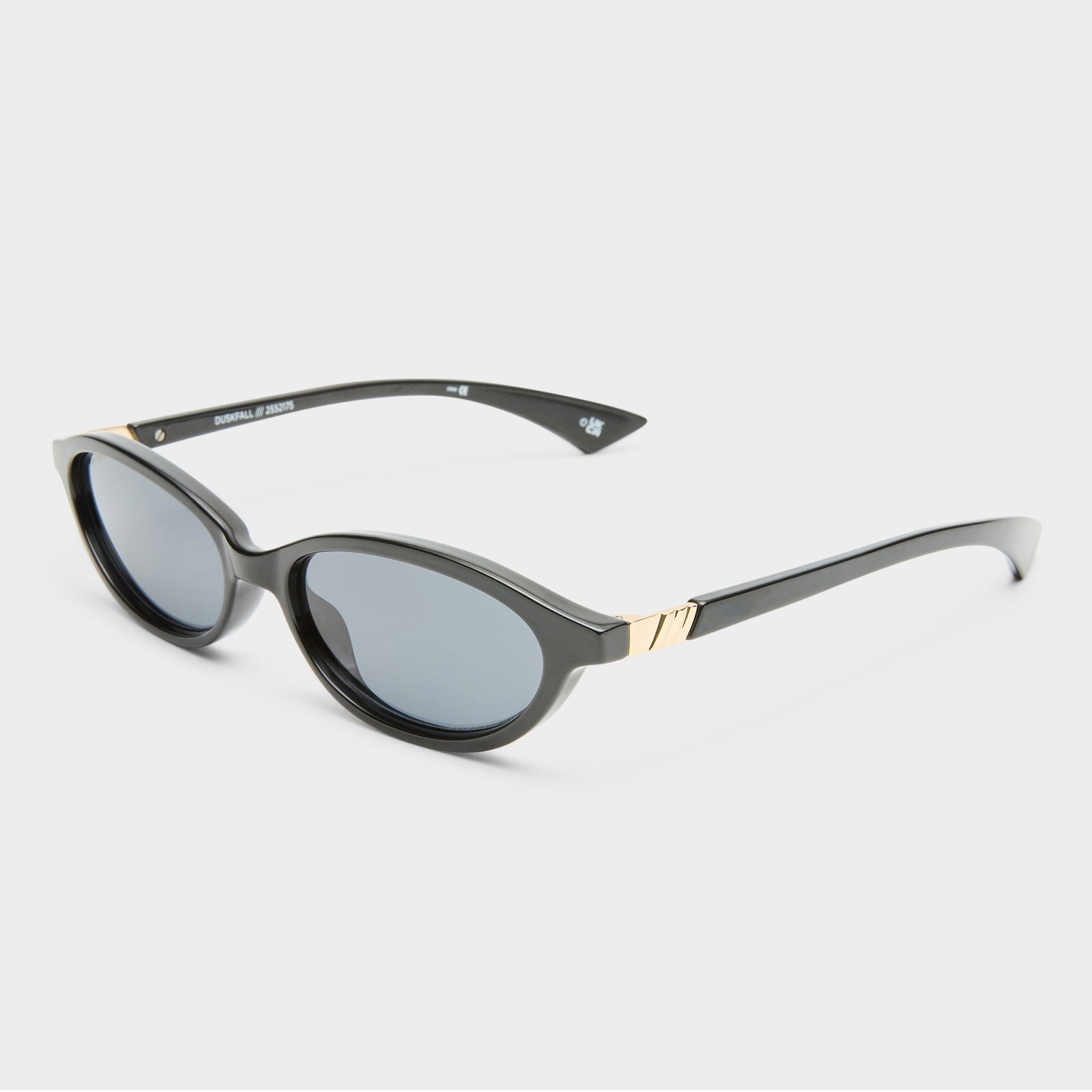 Duskfall Black Female Oval Sunglasses | Le Specs
