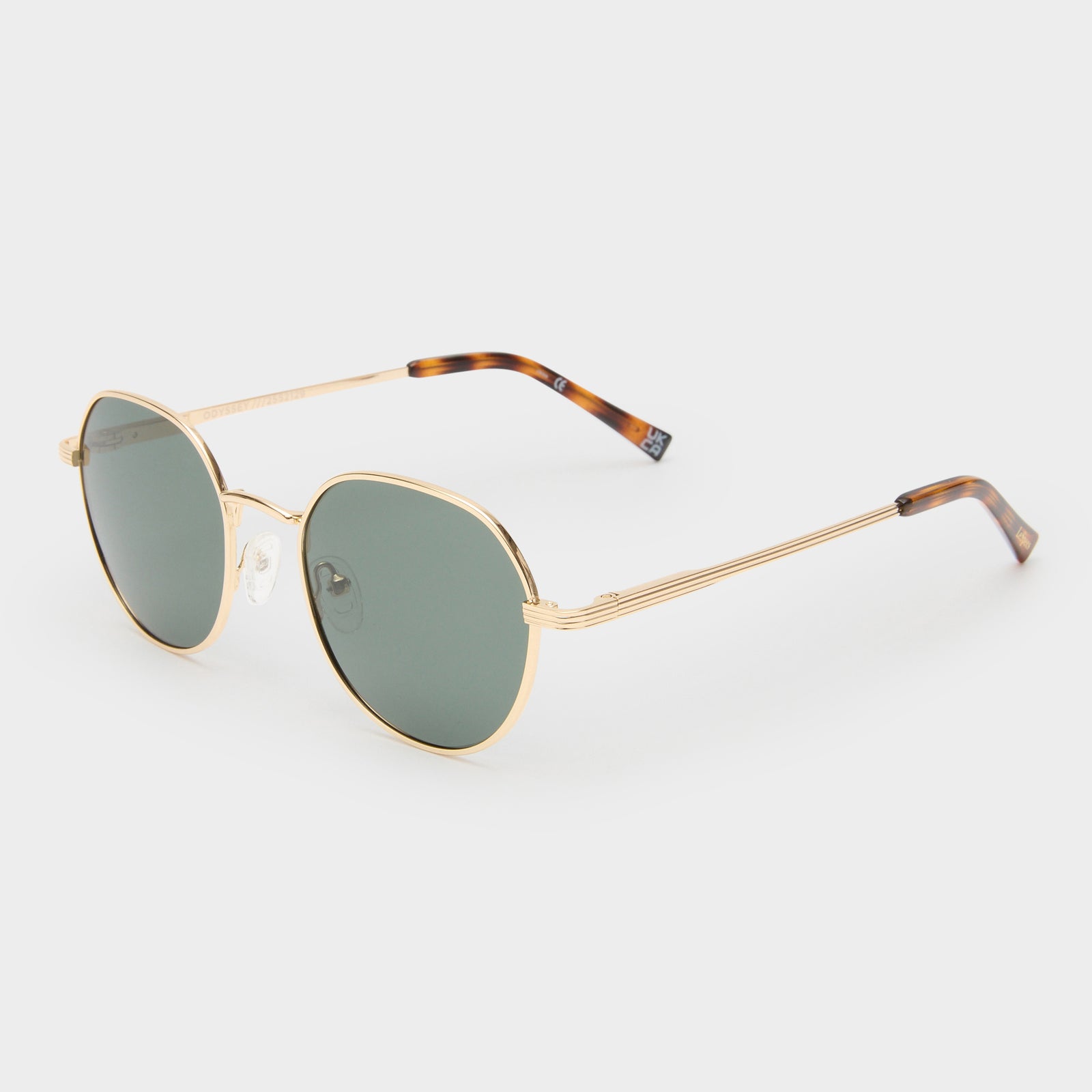 Odyssey Gold Uni-Sex Round Sunglasses | Le Specs