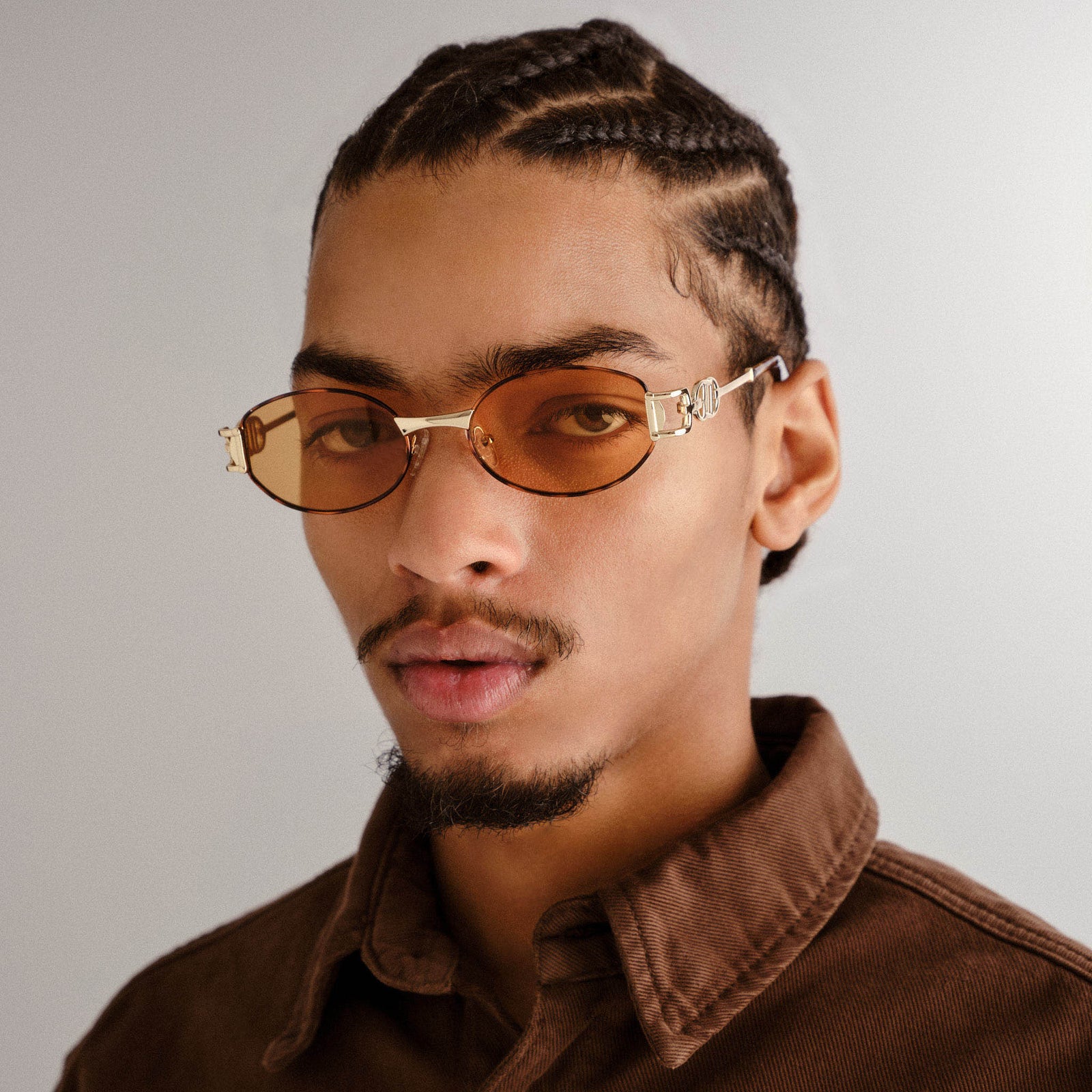The Forbidden Bright Gold Uni-Sex Oval Sunglasses | Le Specs