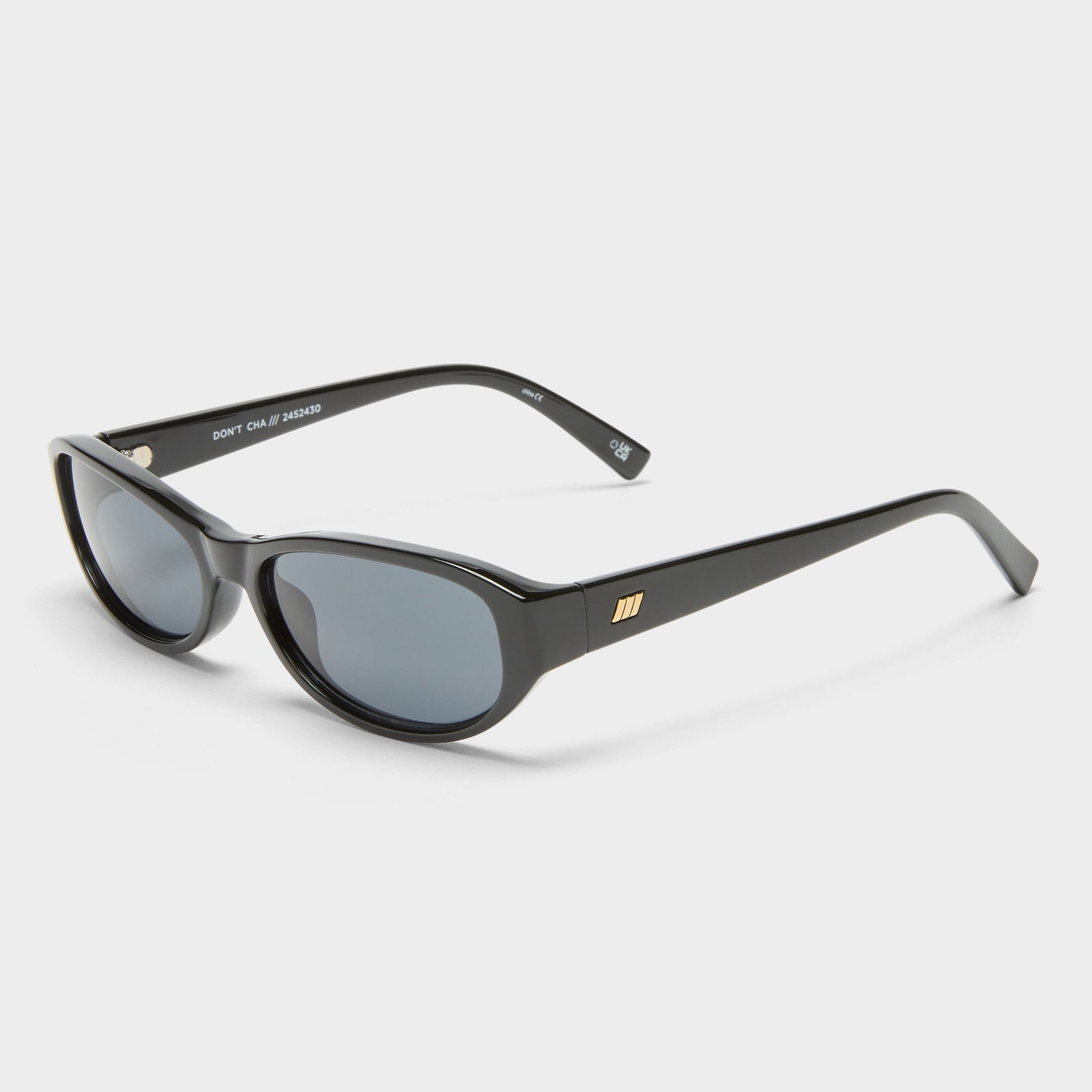 Dont Cha Black Uni-Sex Oval Sunglasses | Le Specs