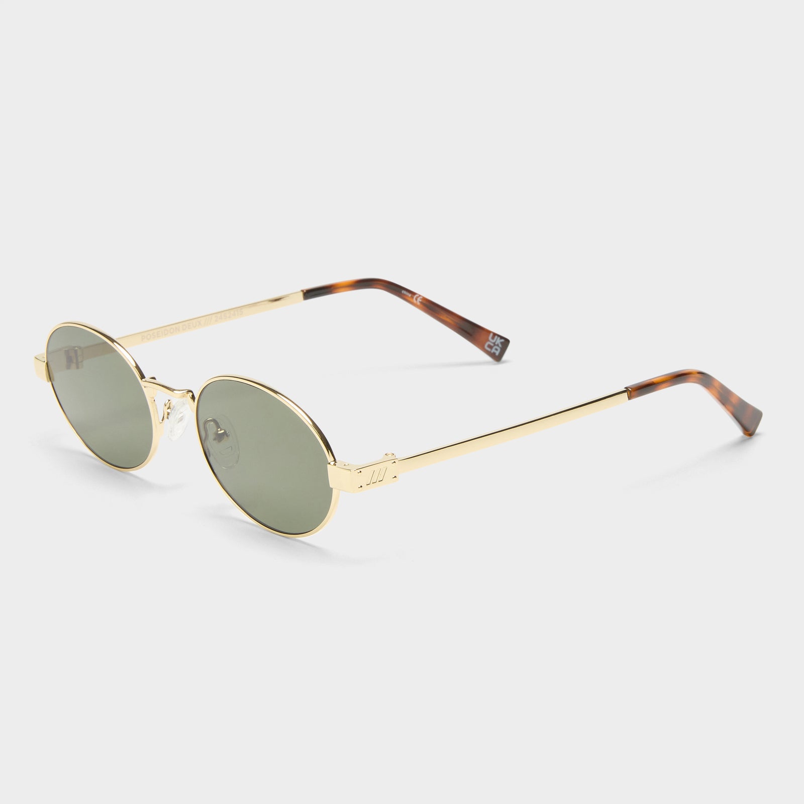 Poseidon Deux Gold Uni-Sex Oval Sunglasses | Le Specs