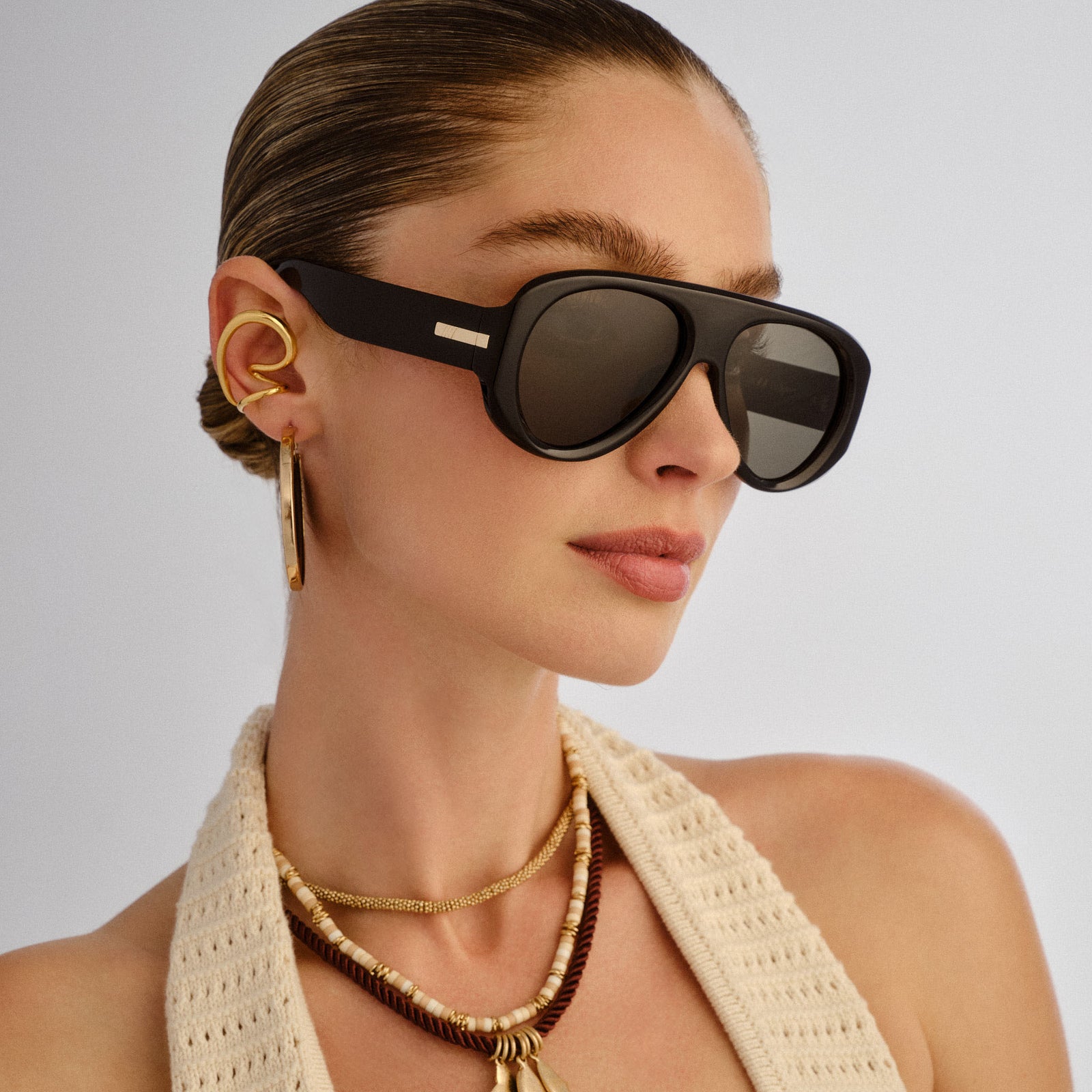 Dream Boat Black Uni-Sex Aviator Sunglasses | Le Specs