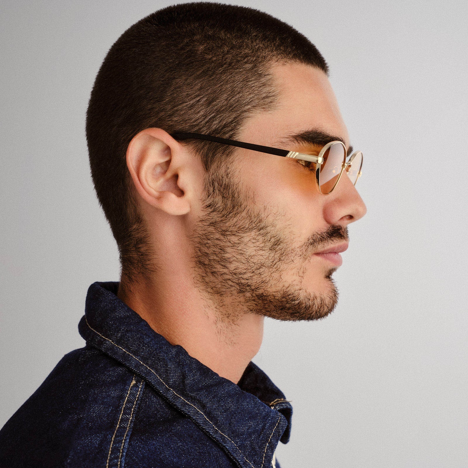 Le Bebe Gold Uni-Sex Oval Sunglasses | Le Specs