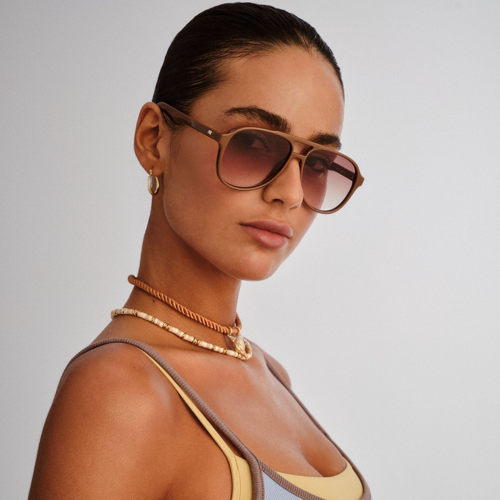 Tragic Magic Hazelnut Uni-Sex Aviator Sunglasses | Le Specs