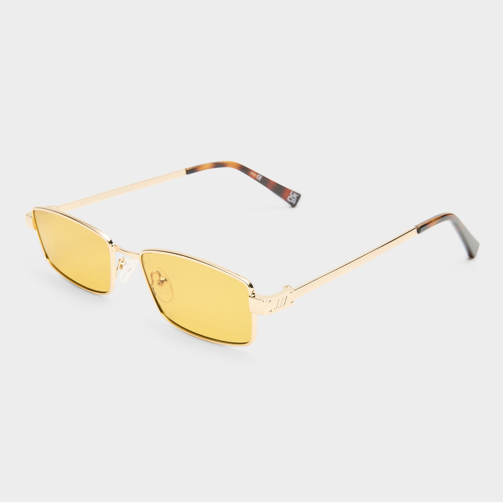 Bizarro Bright Gold Uni-Sex Rectangle Sunglasses | Le Specs