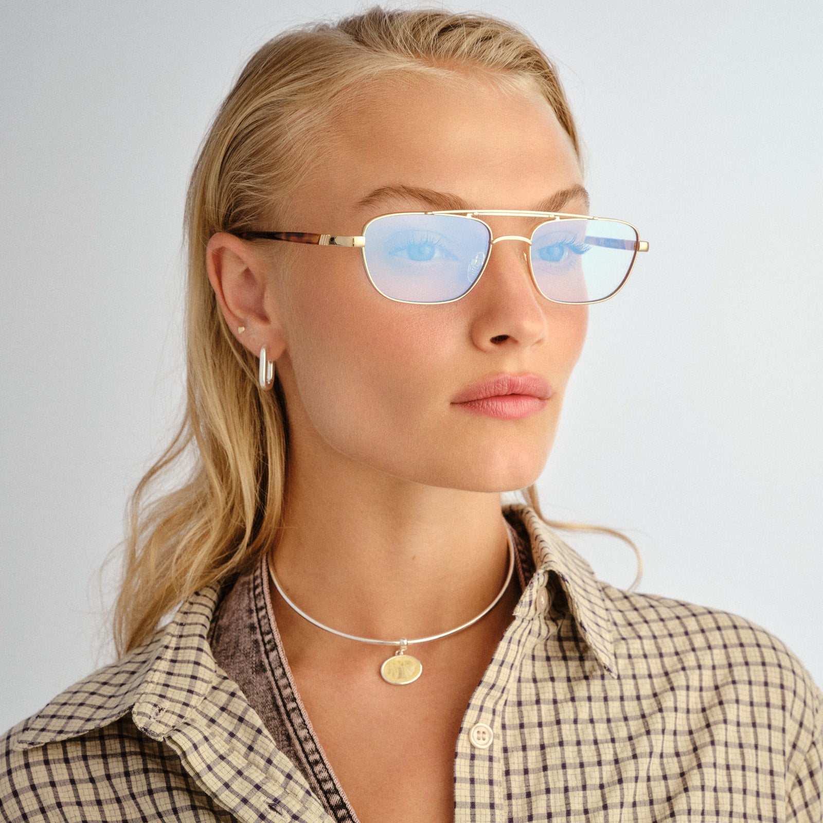 Le Mimi Gold Uni-Sex Aviator Blue Light | Le Specs