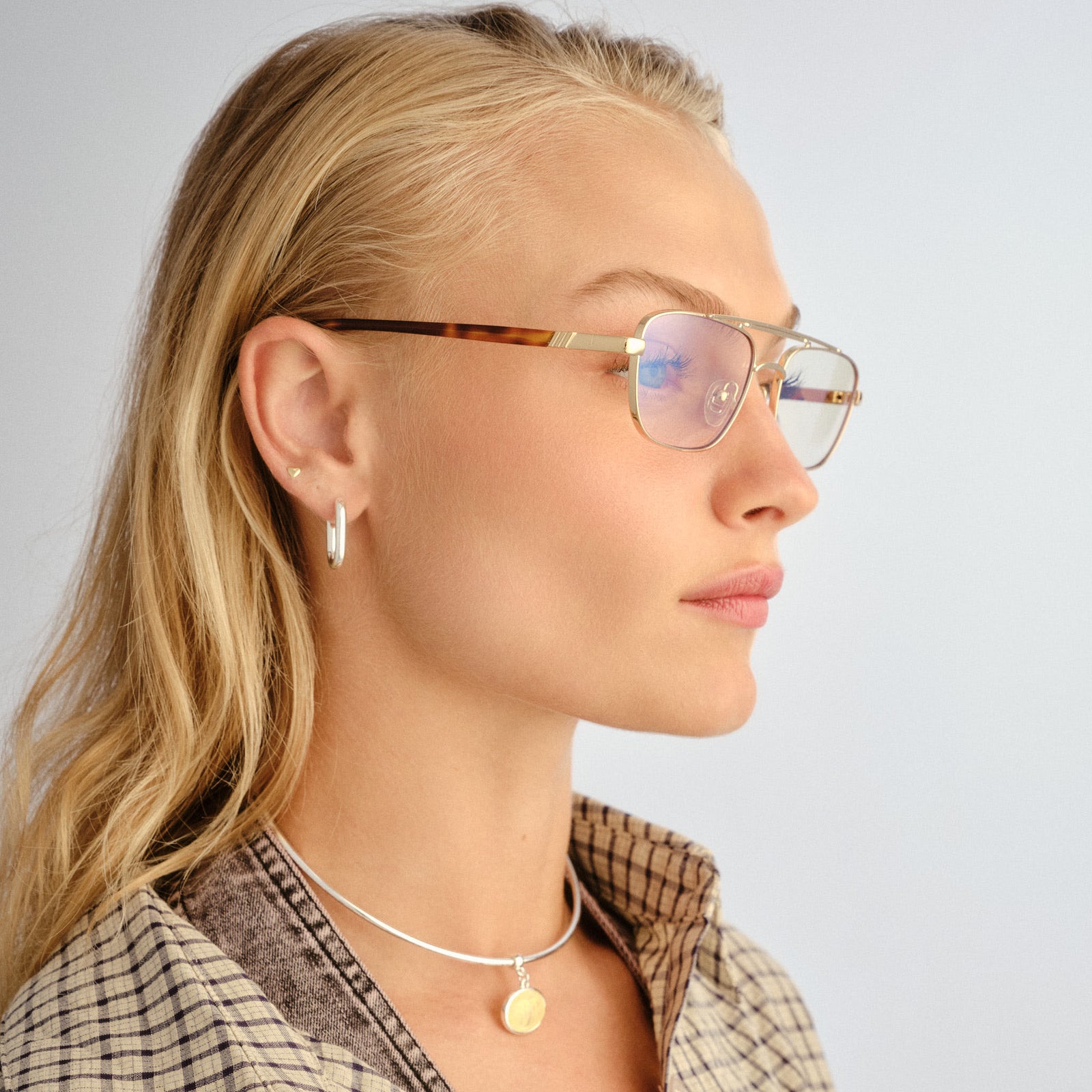 Le Mimi Gold Uni-Sex Aviator Blue Light | Le Specs