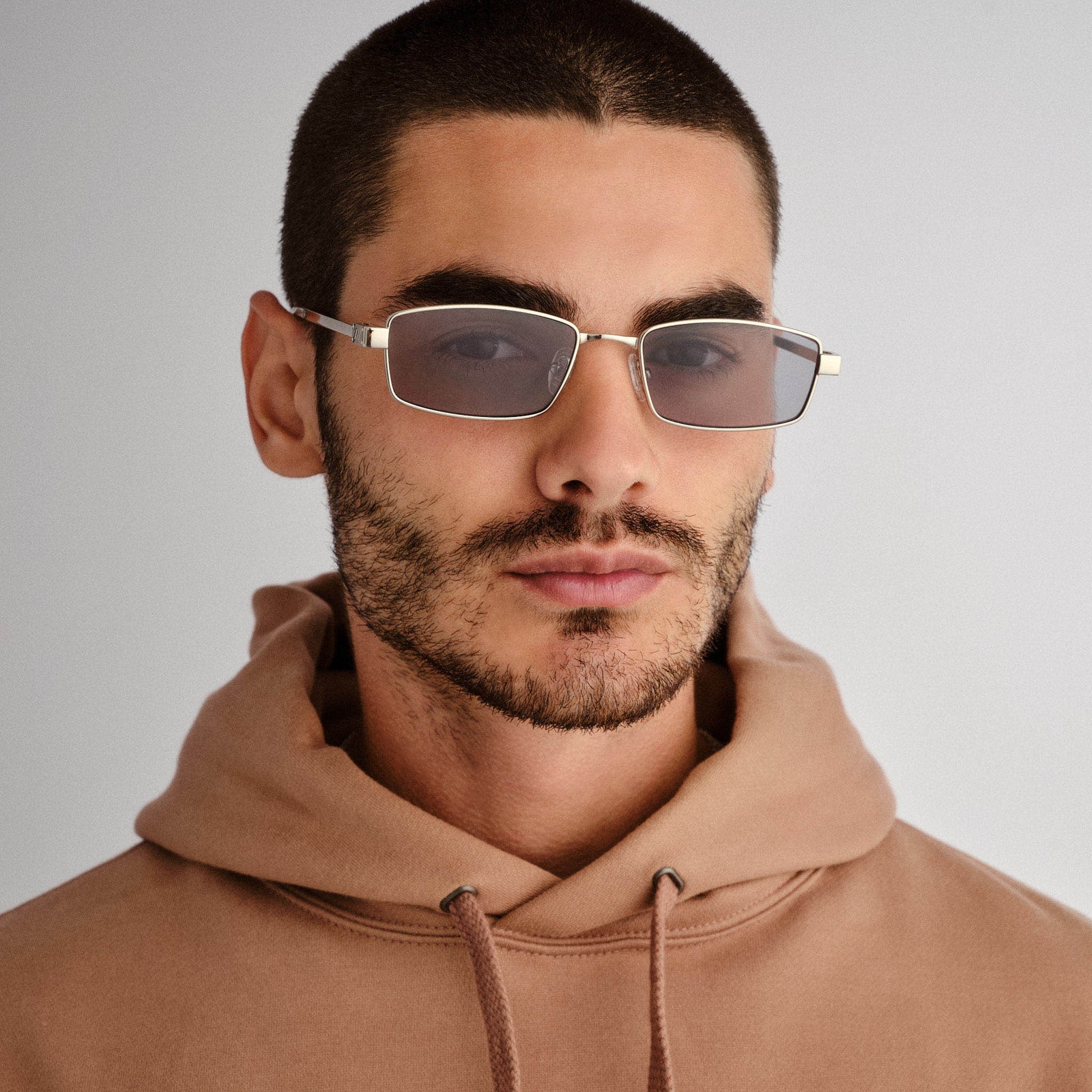 Bizarro Silver Uni-Sex Rectangle Sunglasses | Le Specs