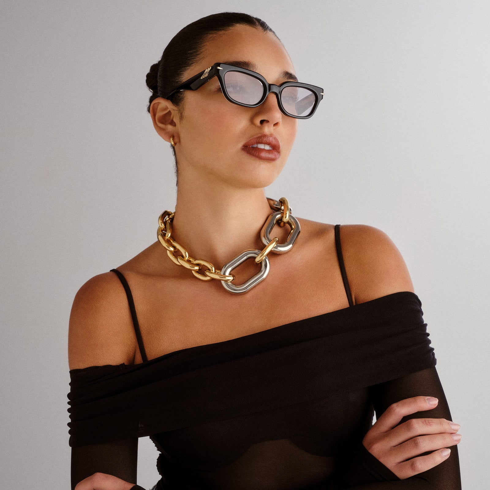 Numero Tres Obsidian Black Uni-Sex D-Frame Sunglasses | Le Specs