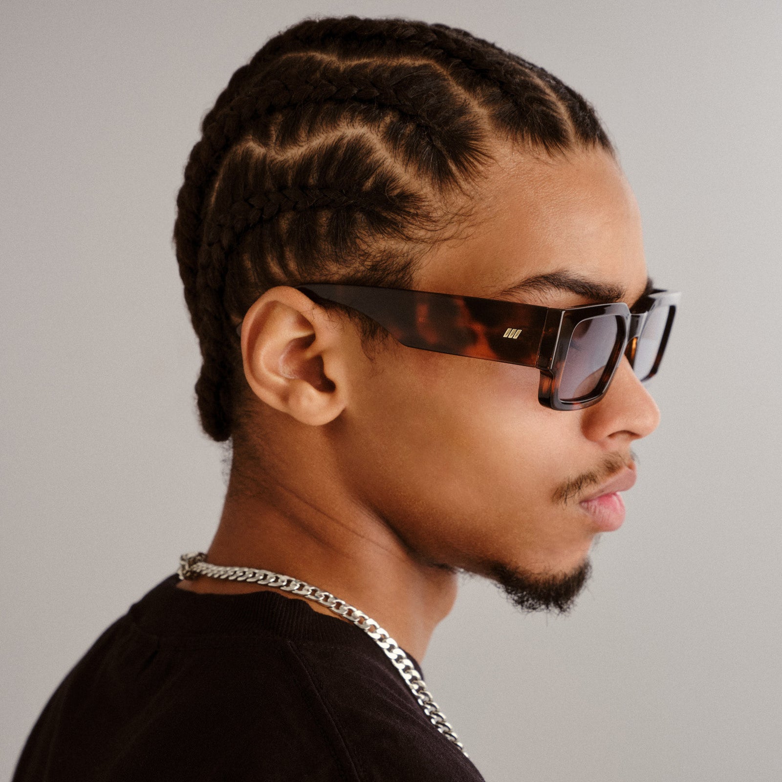 Contemplation Super Dark Tort Uni-Sex Rectangle Sunglasses | Le Specs