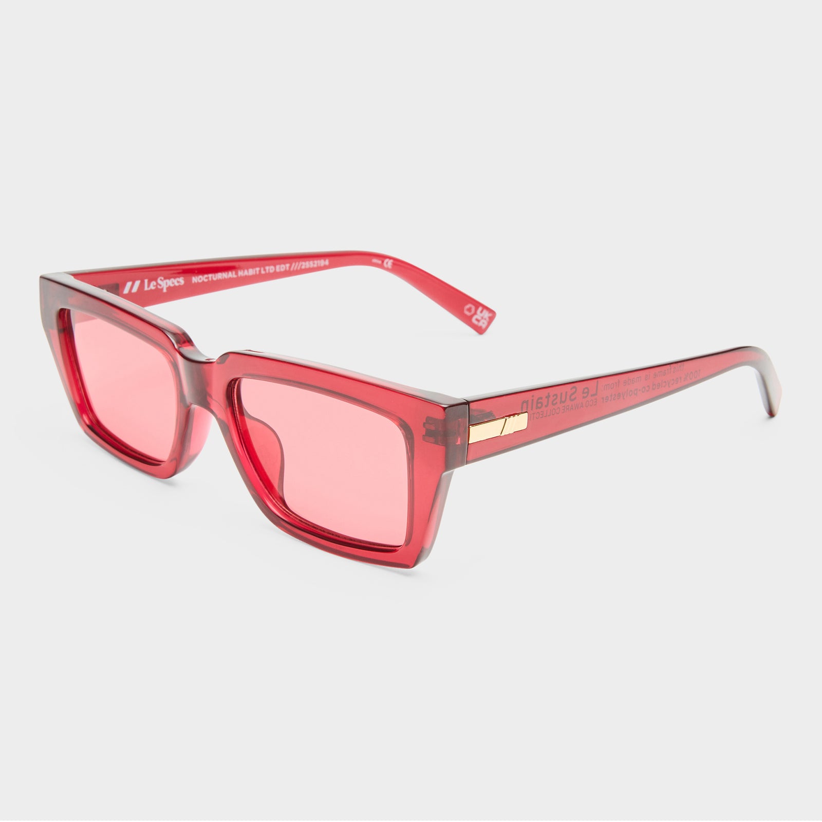 Nocturnal Habit Vermilion 2552194 Uni-Sex D-Frame Sunglasses | Le Specs